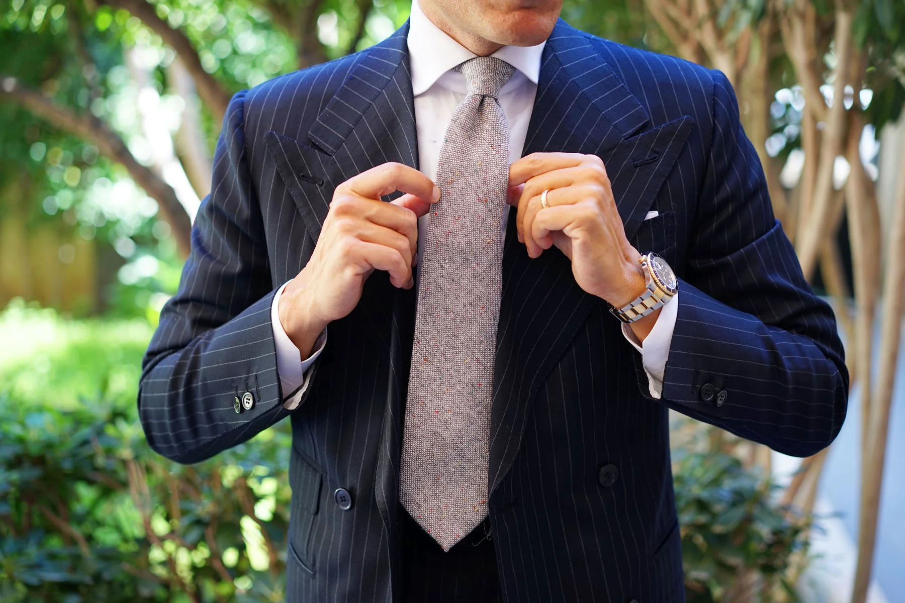 Gray Sharkskin Tie - Image 11