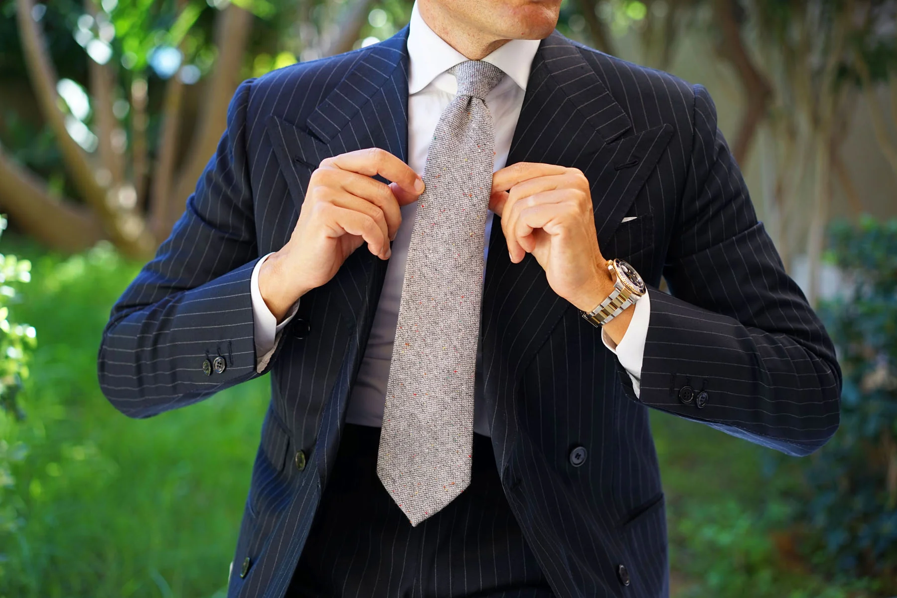 Gray Sharkskin Tie - Image 13