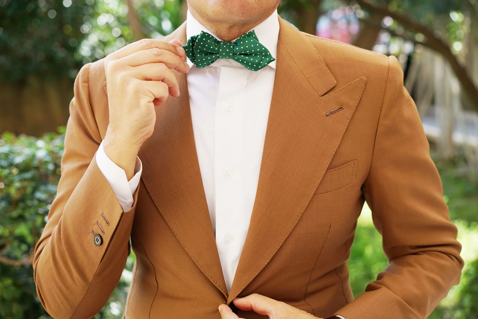 Green Polka Dot Diamond Bow Tie - Image 6