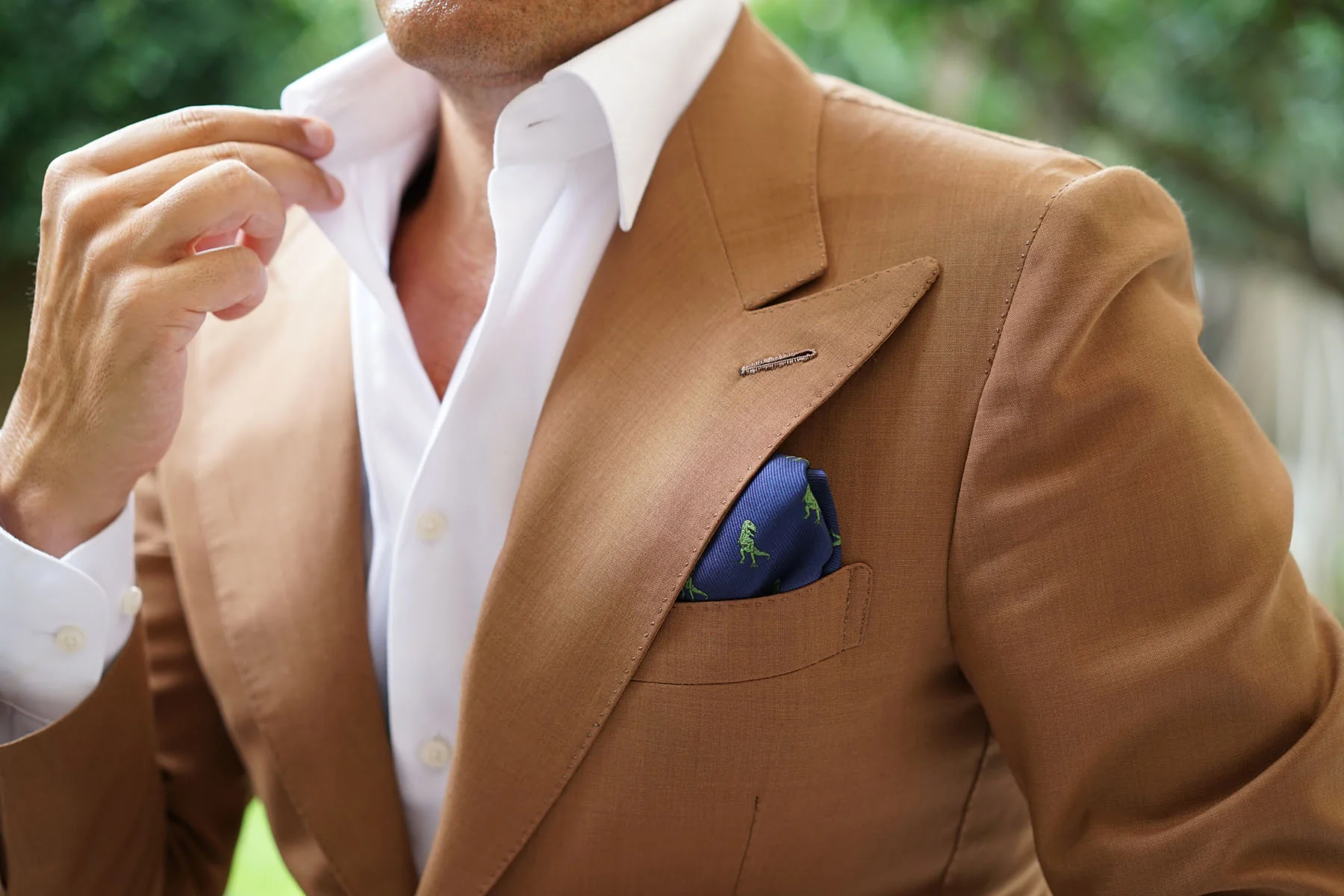 Green T-Rex Dinosaur Pocket Square - Image 5