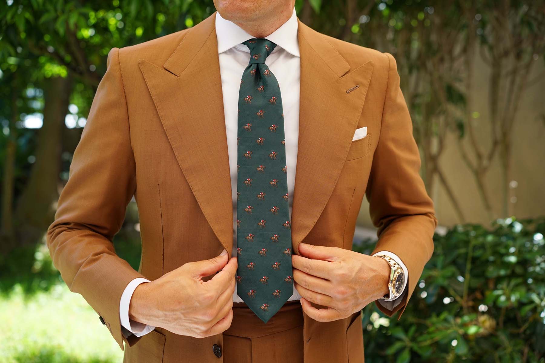 Green Victory Racehorse Necktie - Image 4