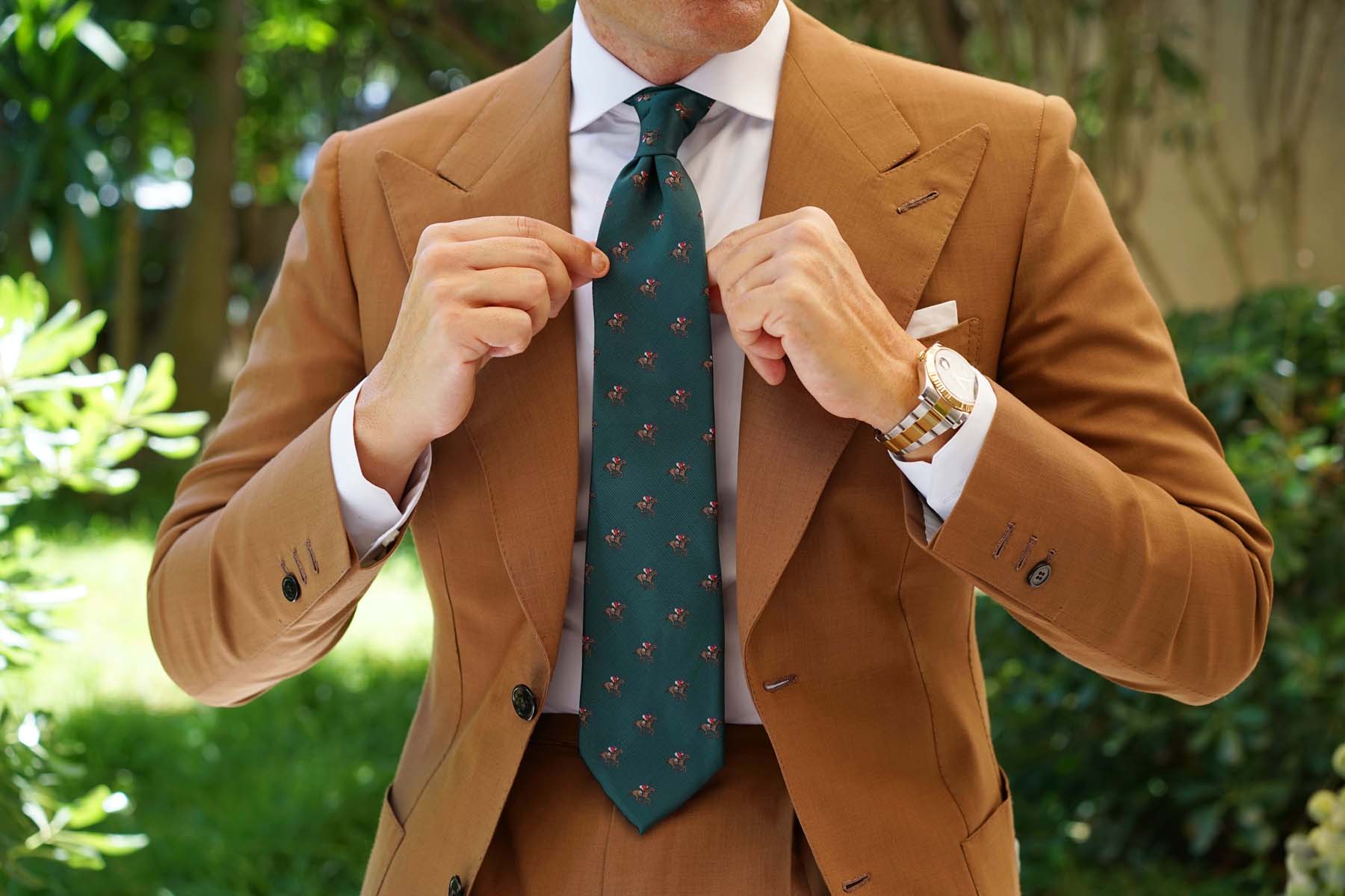 Green Victory Racehorse Necktie - Image 6