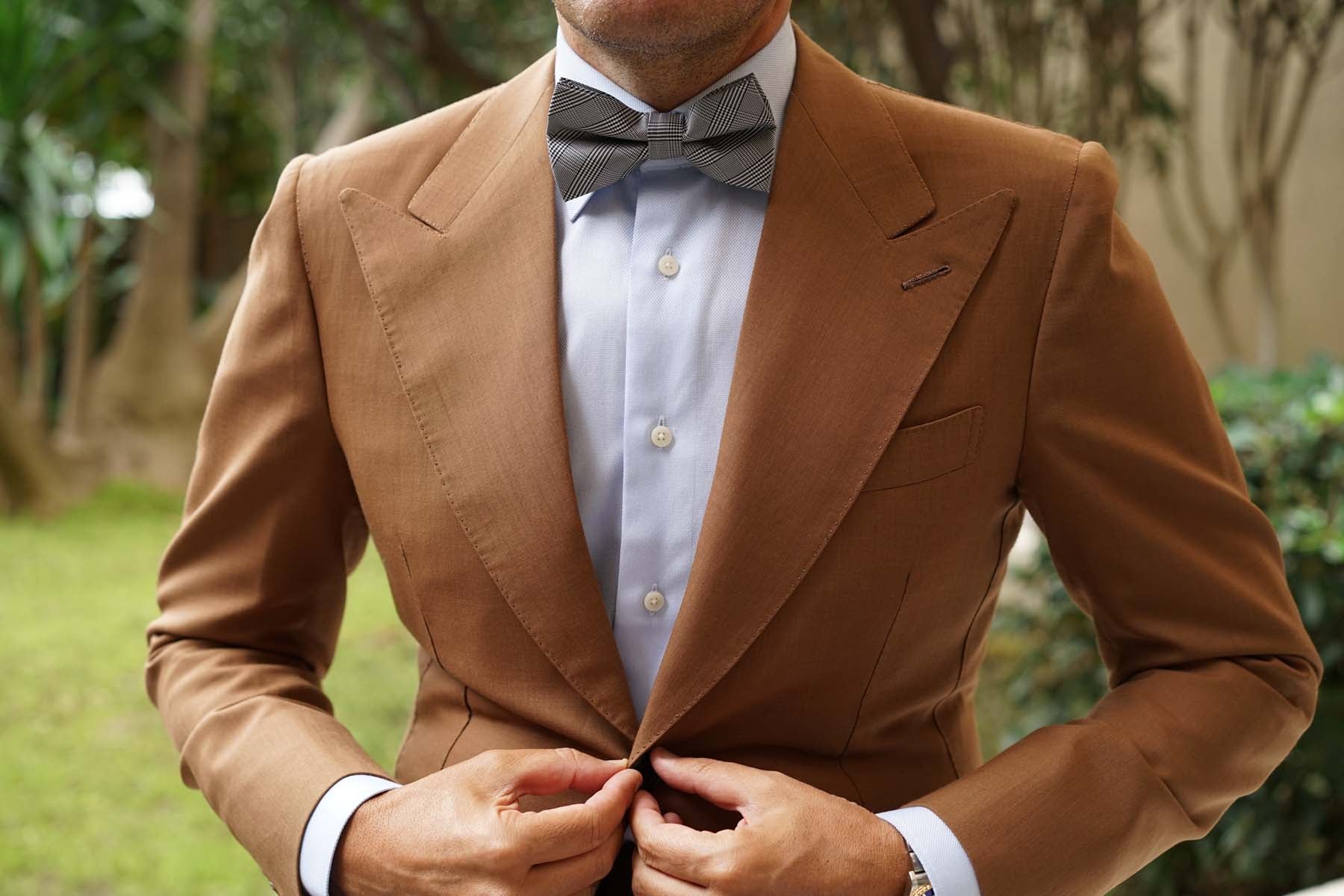 Grey Glen Plaid Bow Tie - Image 6