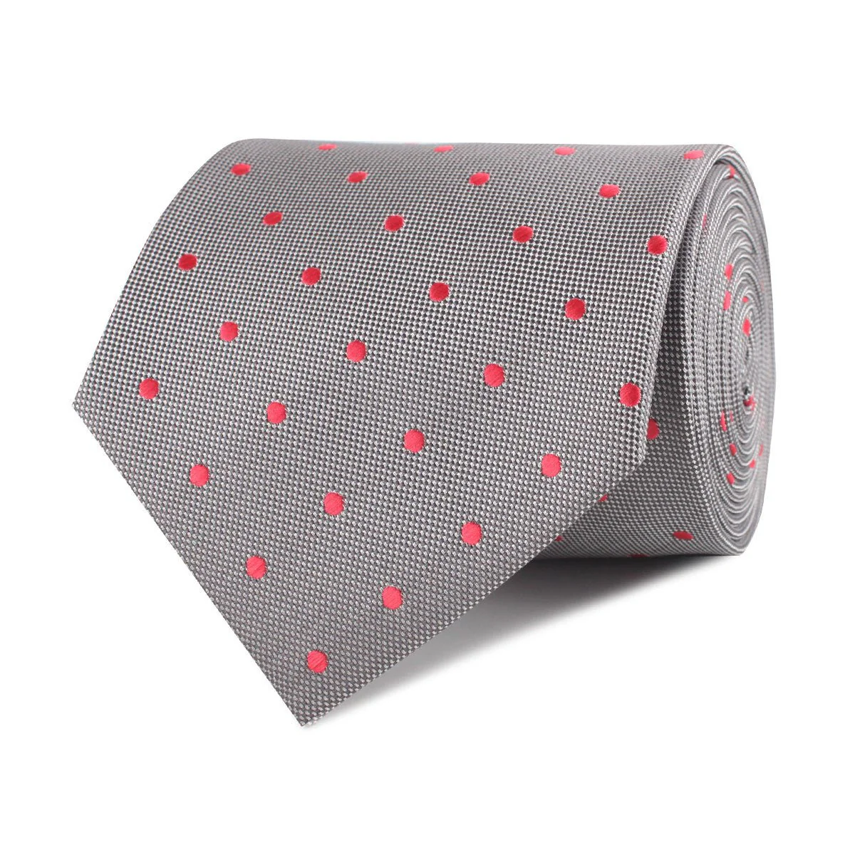 Grey with Hot Pink Polka Dots Necktie - Image 2