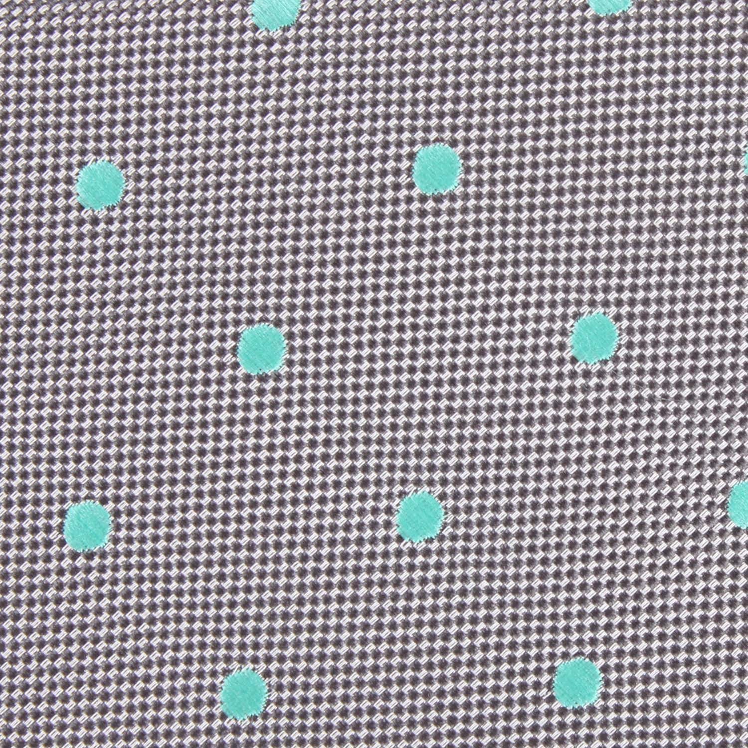 Grey with Mint Green Polka Dots Necktie - Image 3