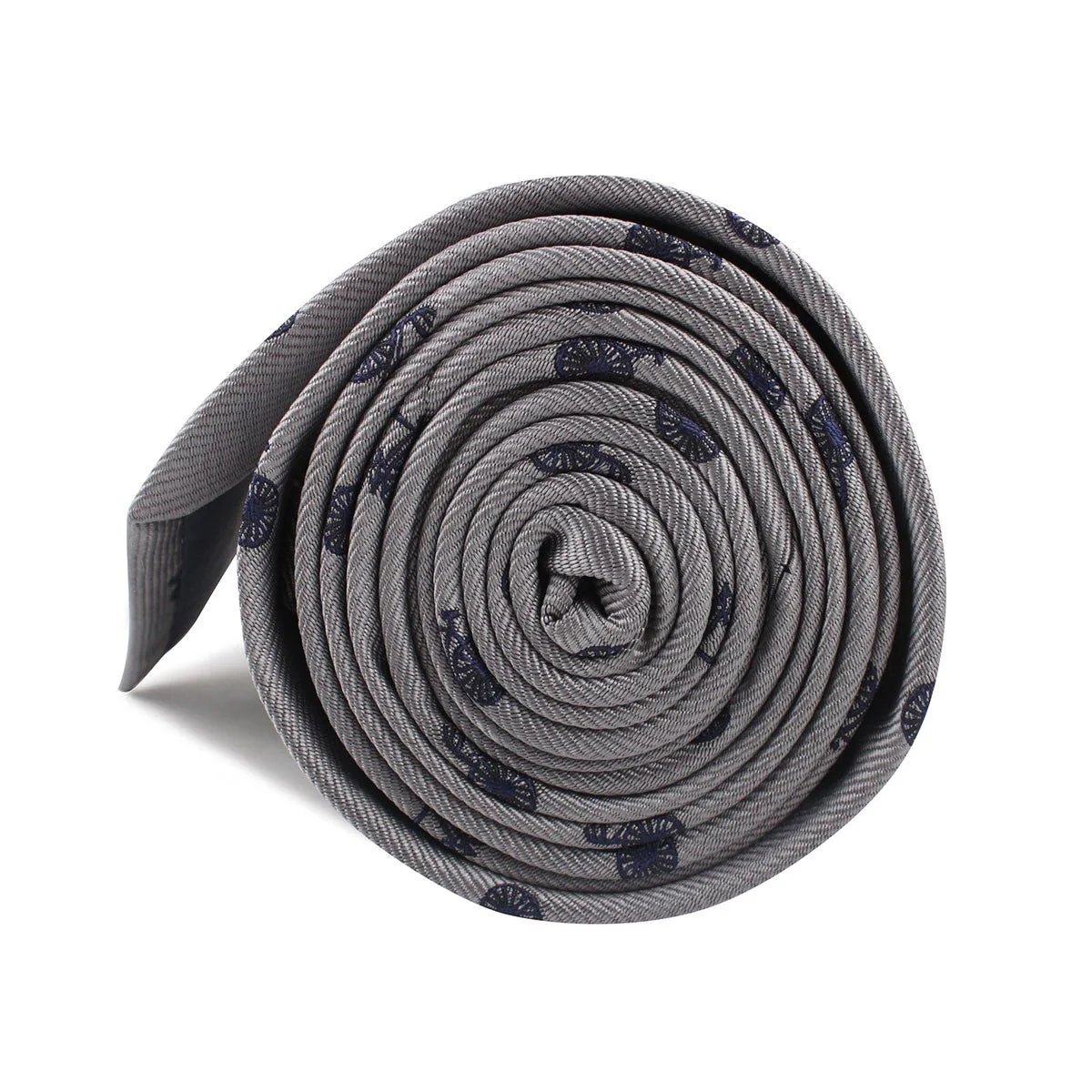 Grey with Navy Blue French Bicycle Necktie - Image 4