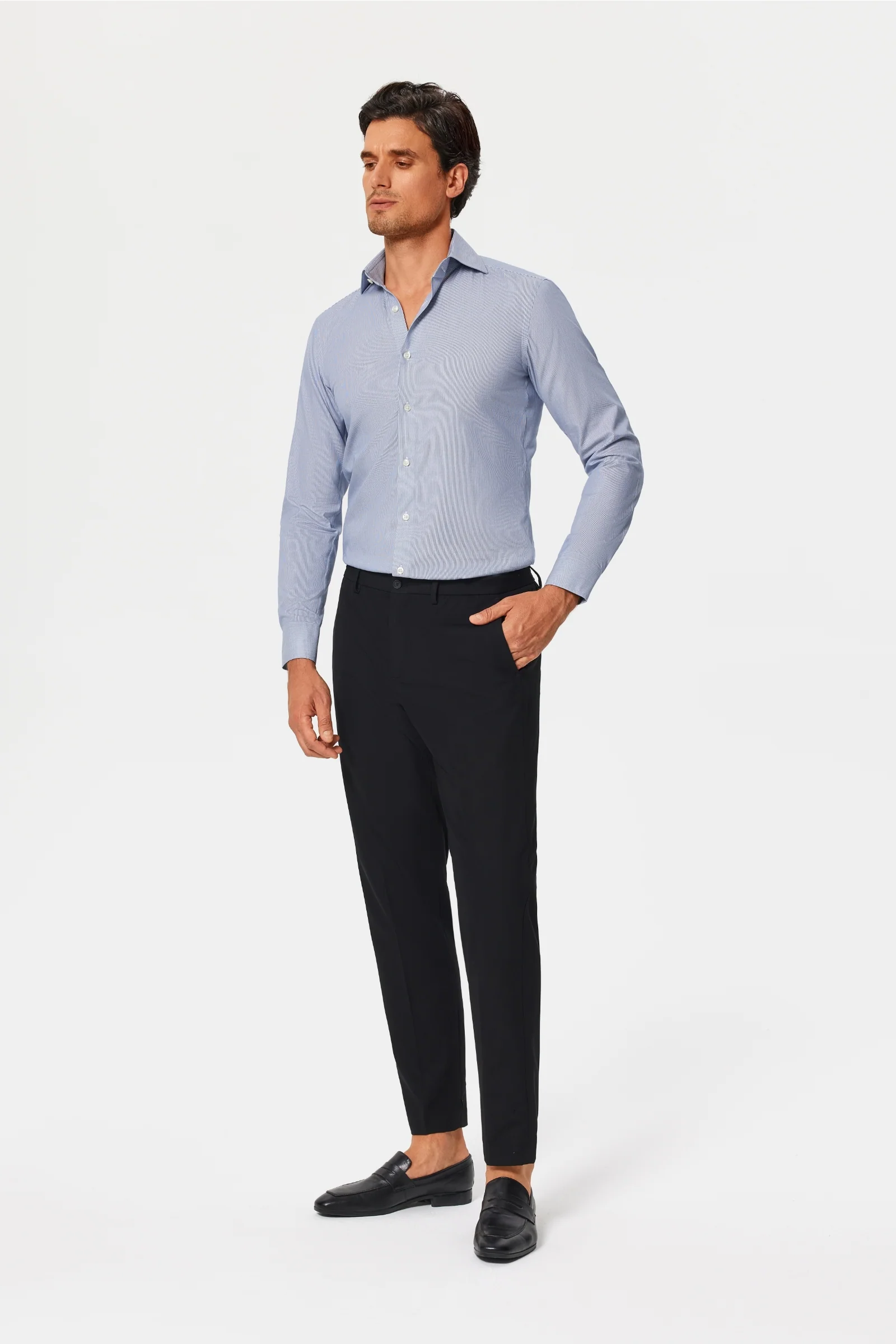 Hanna Blue Twill Non-Iron Shirt - Image 11