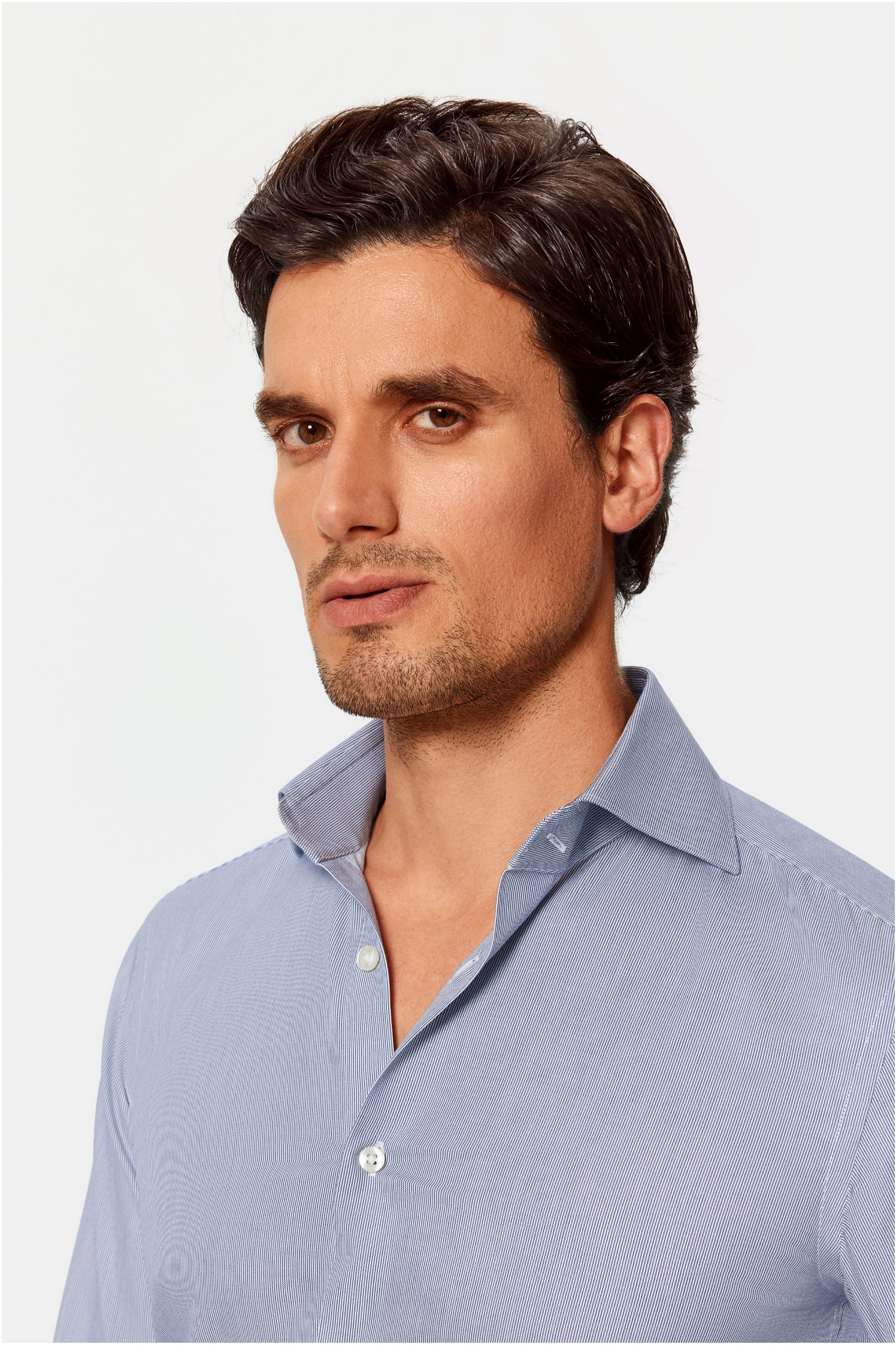 Hanna Blue Twill Non-Iron Shirt - Image 13