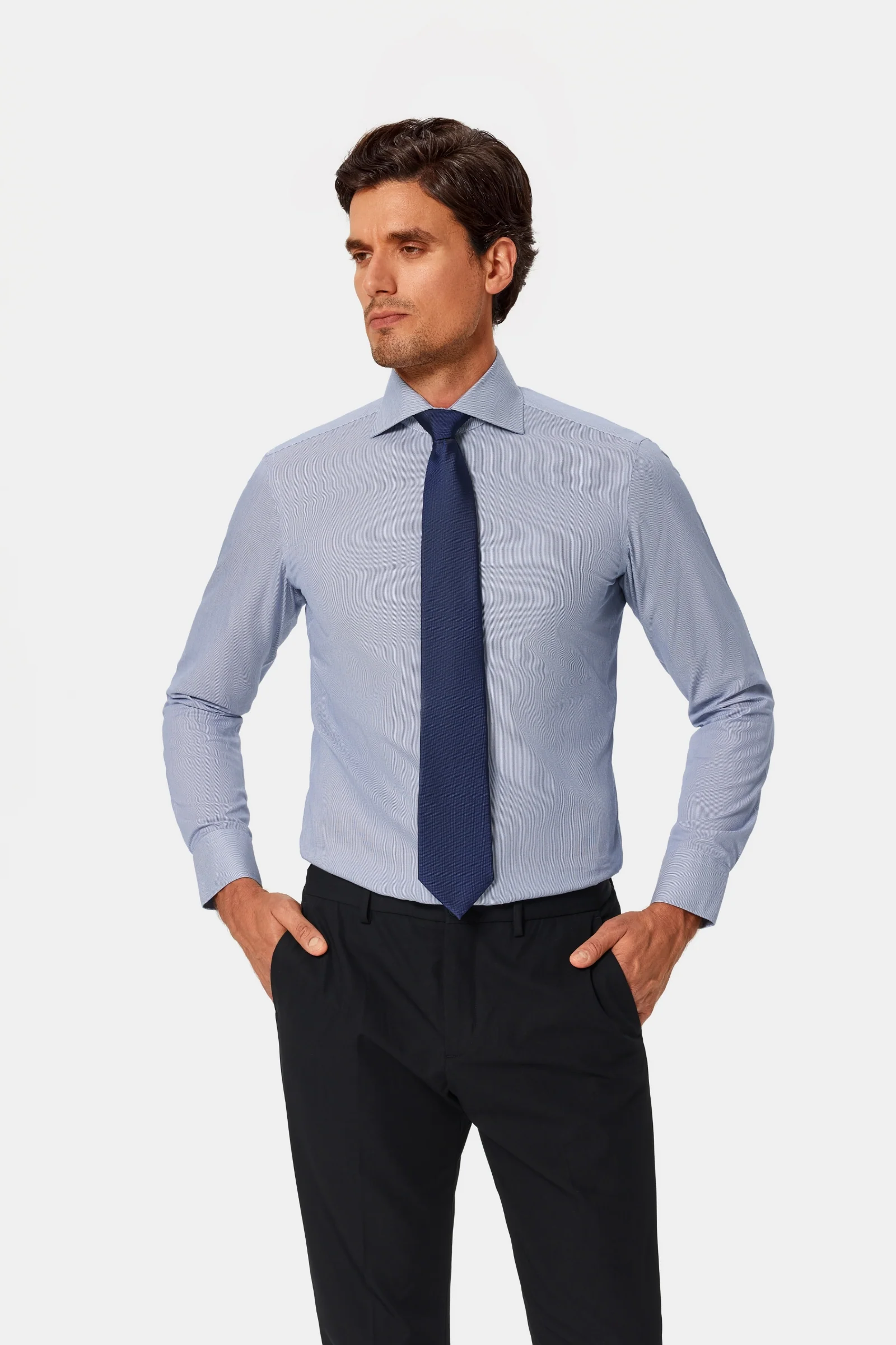 Hanna Blue Twill Non-Iron Shirt - Image 4