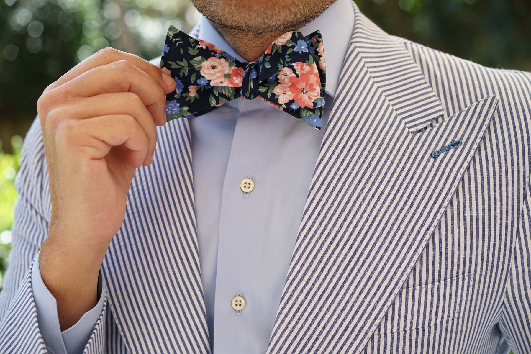 Havana Pink Floral Self Bow Tie - Image 7