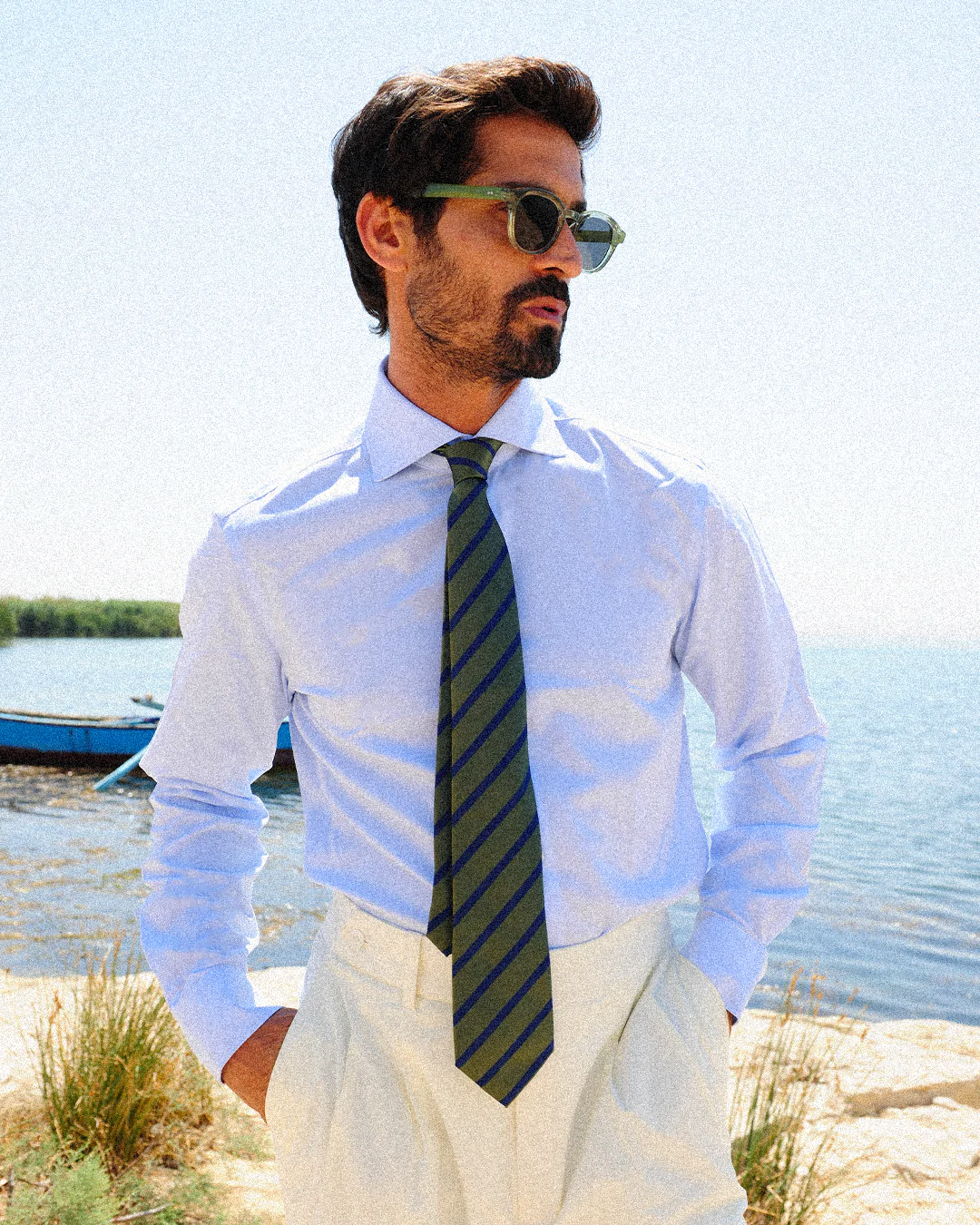 Henry Light Blue Twill Non-Iron Shirt - Image 4