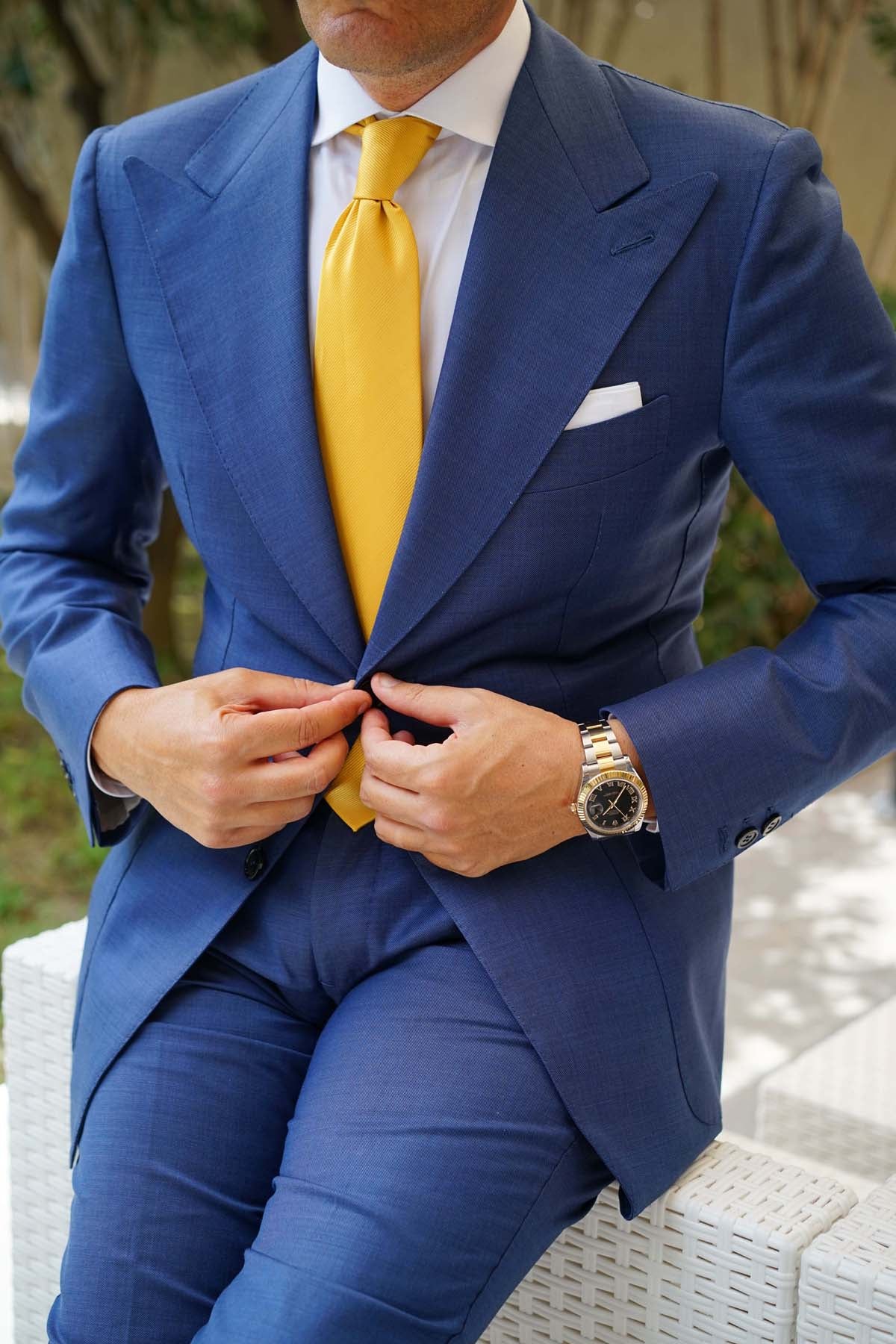 Honey Gold Yellow Twill Necktie - Image 7