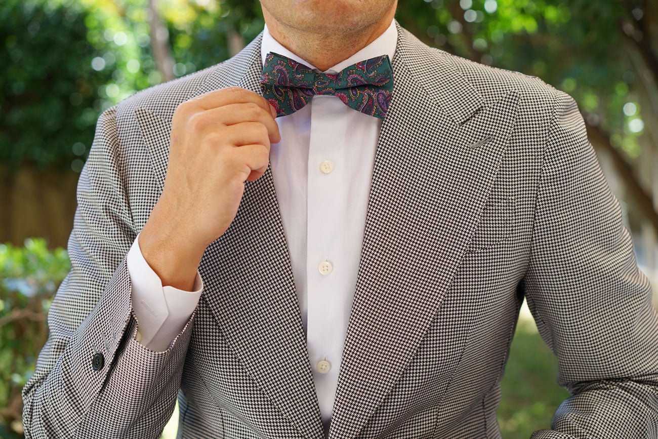 Hunter Green Isfahan Paisley Bow Tie - Image 5