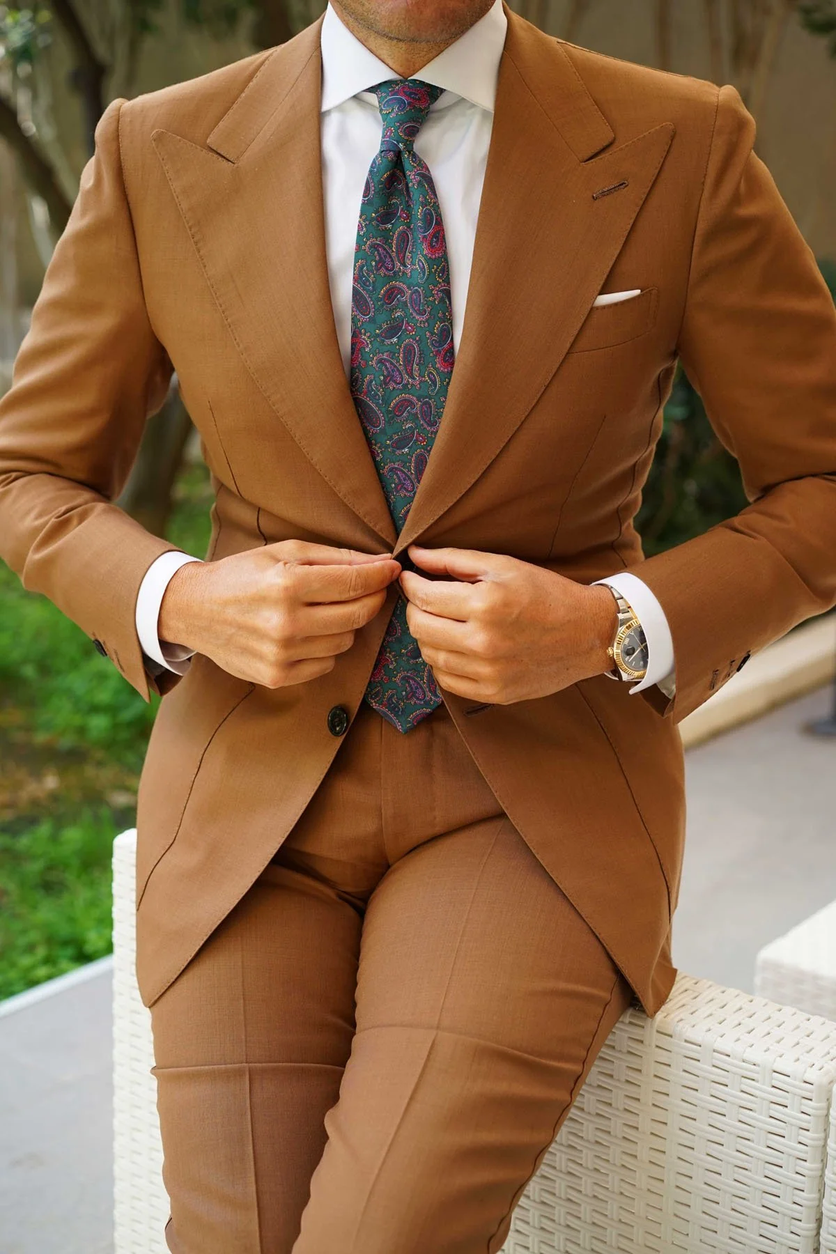 Hunter Green Isfahan Paisley Necktie - Image 11