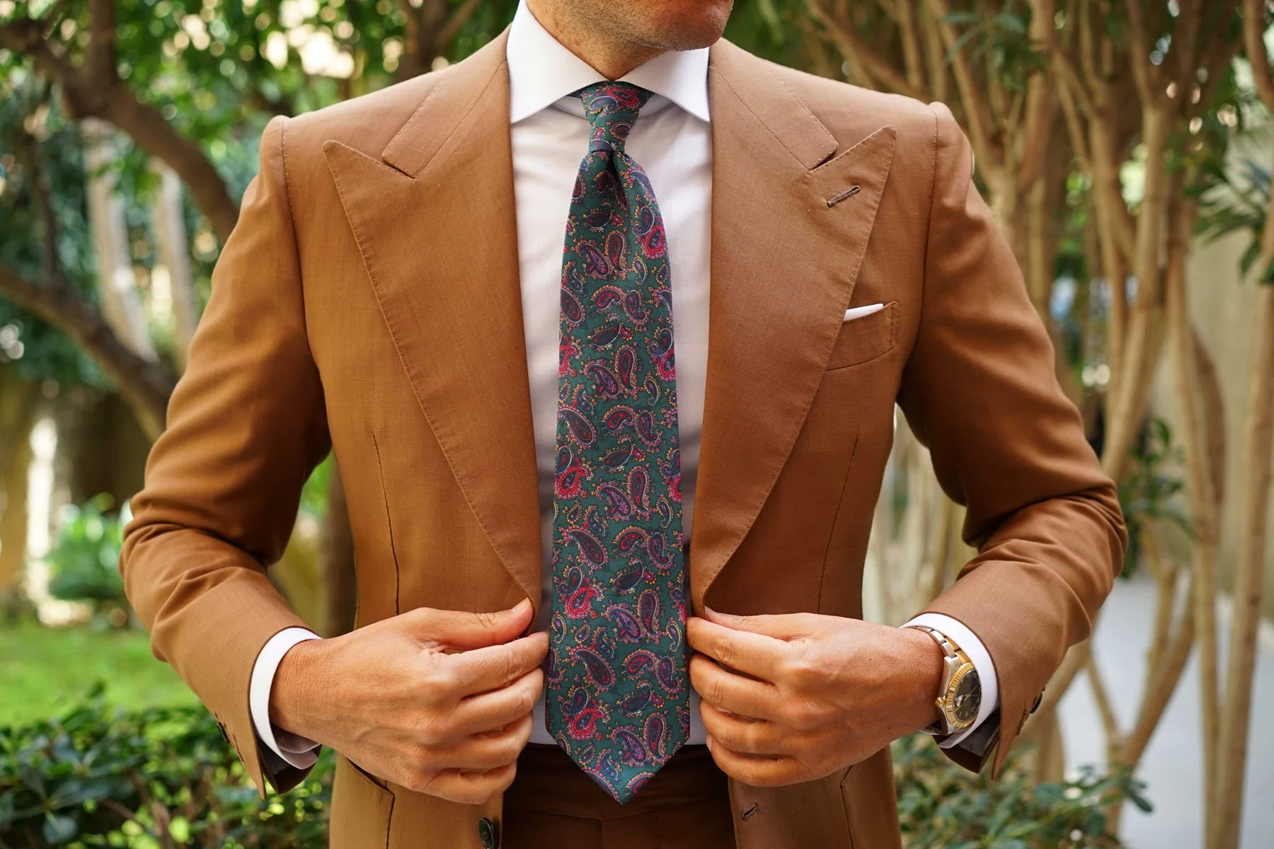 Hunter Green Isfahan Paisley Necktie - Image 14