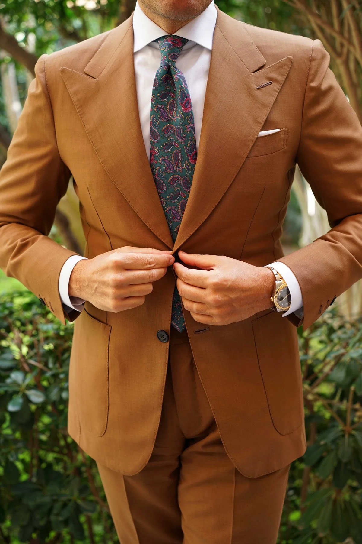 Hunter Green Isfahan Paisley Necktie - Image 15