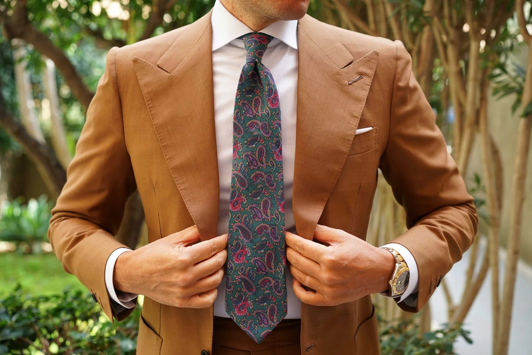 Hunter Green Isfahan Paisley Necktie - Image 16