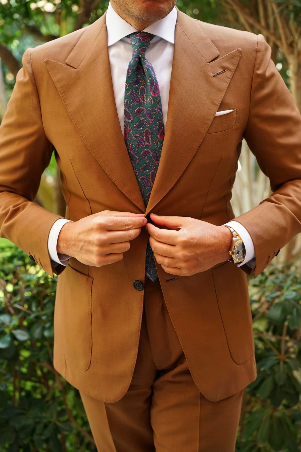 Hunter Green Isfahan Paisley Necktie - Image 17