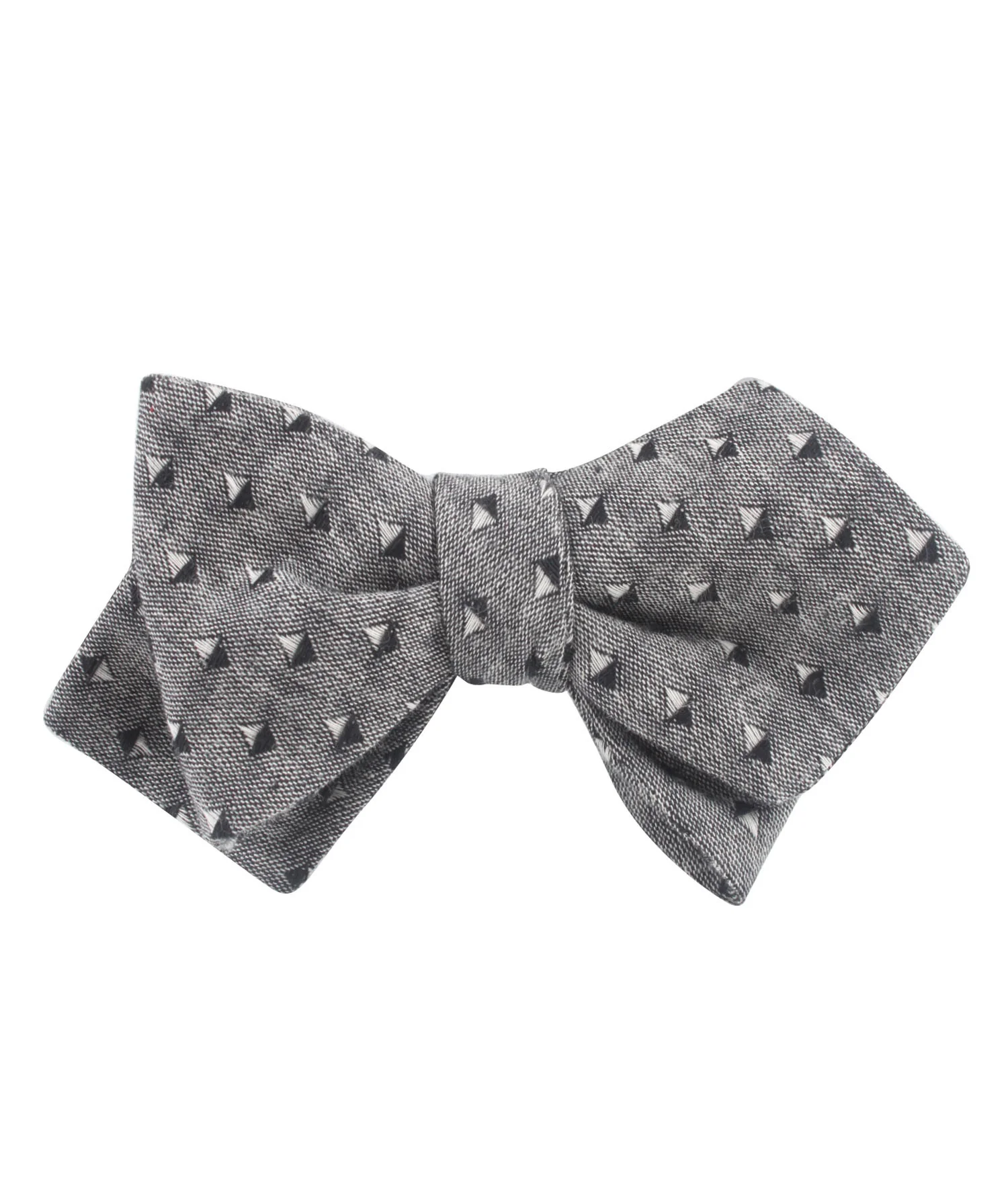 Inception Black Linen Diamond Self Bow Tie - Image 2