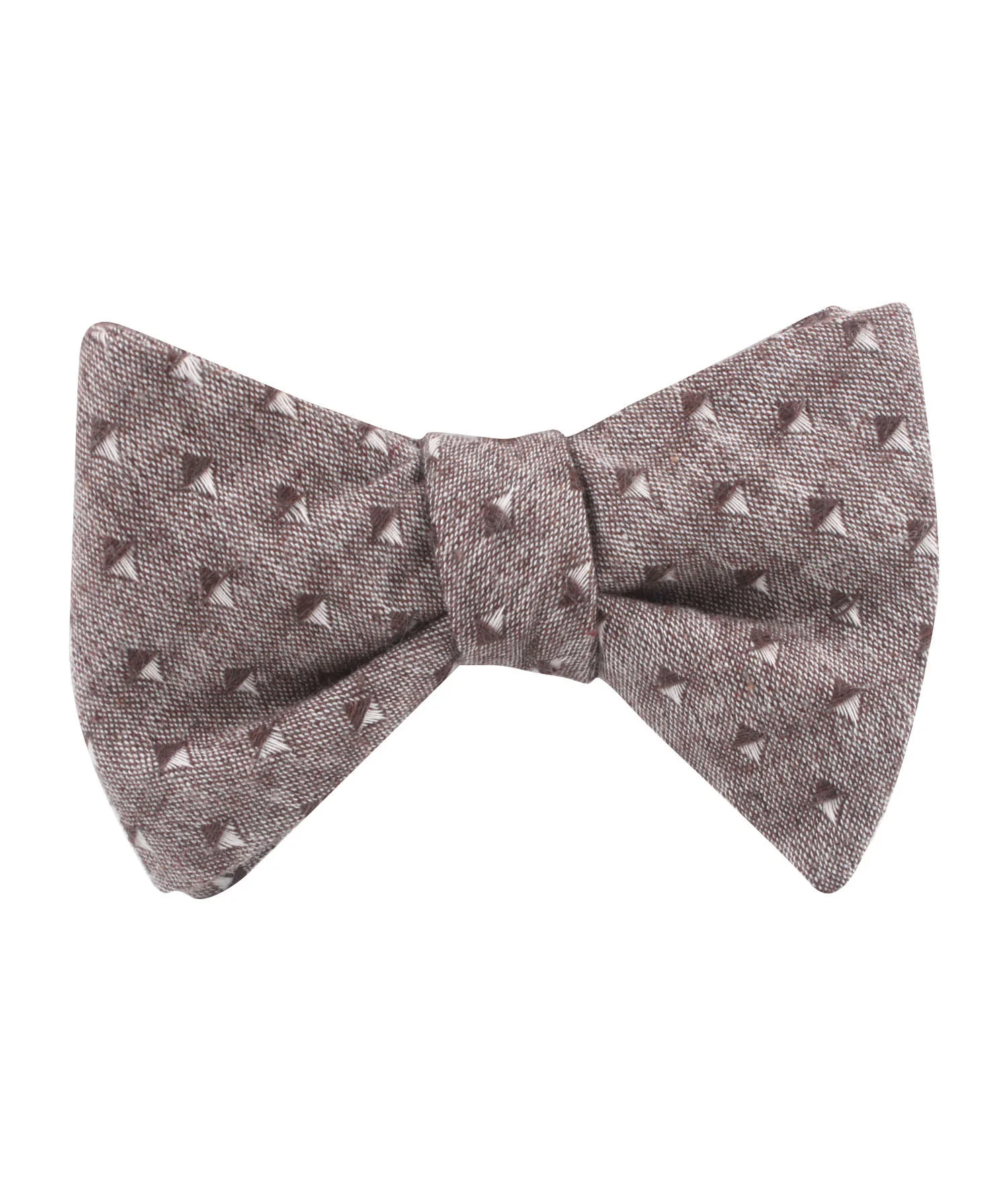 Inception Brown Linen Self Bow Tie - Image 2