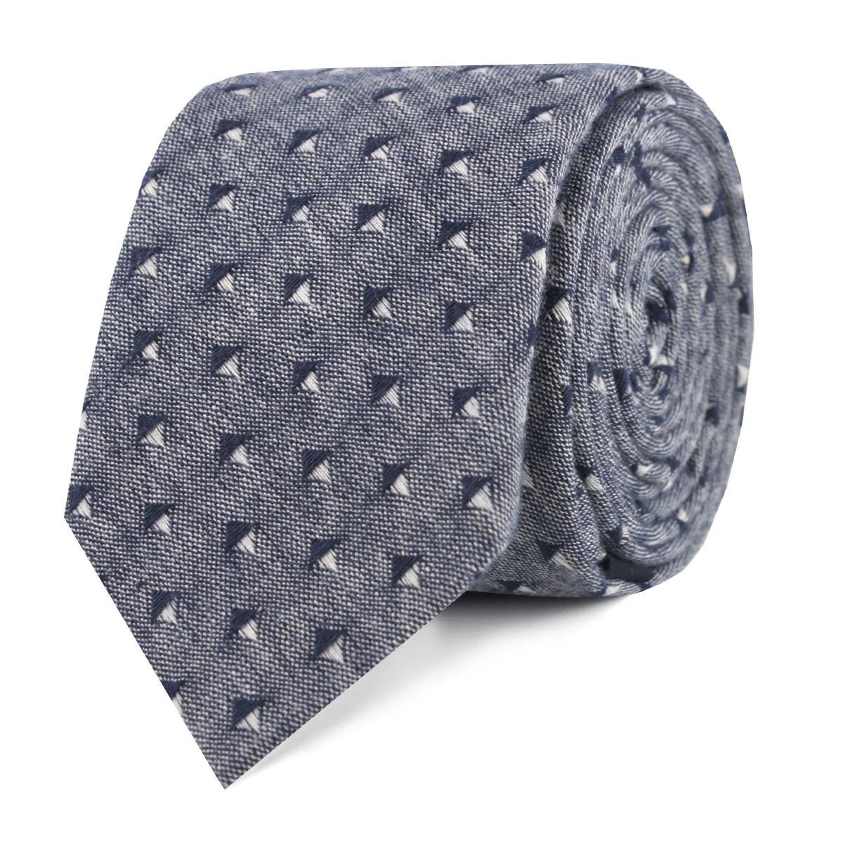 Inception Navy Linen Skinny Tie - Image 2