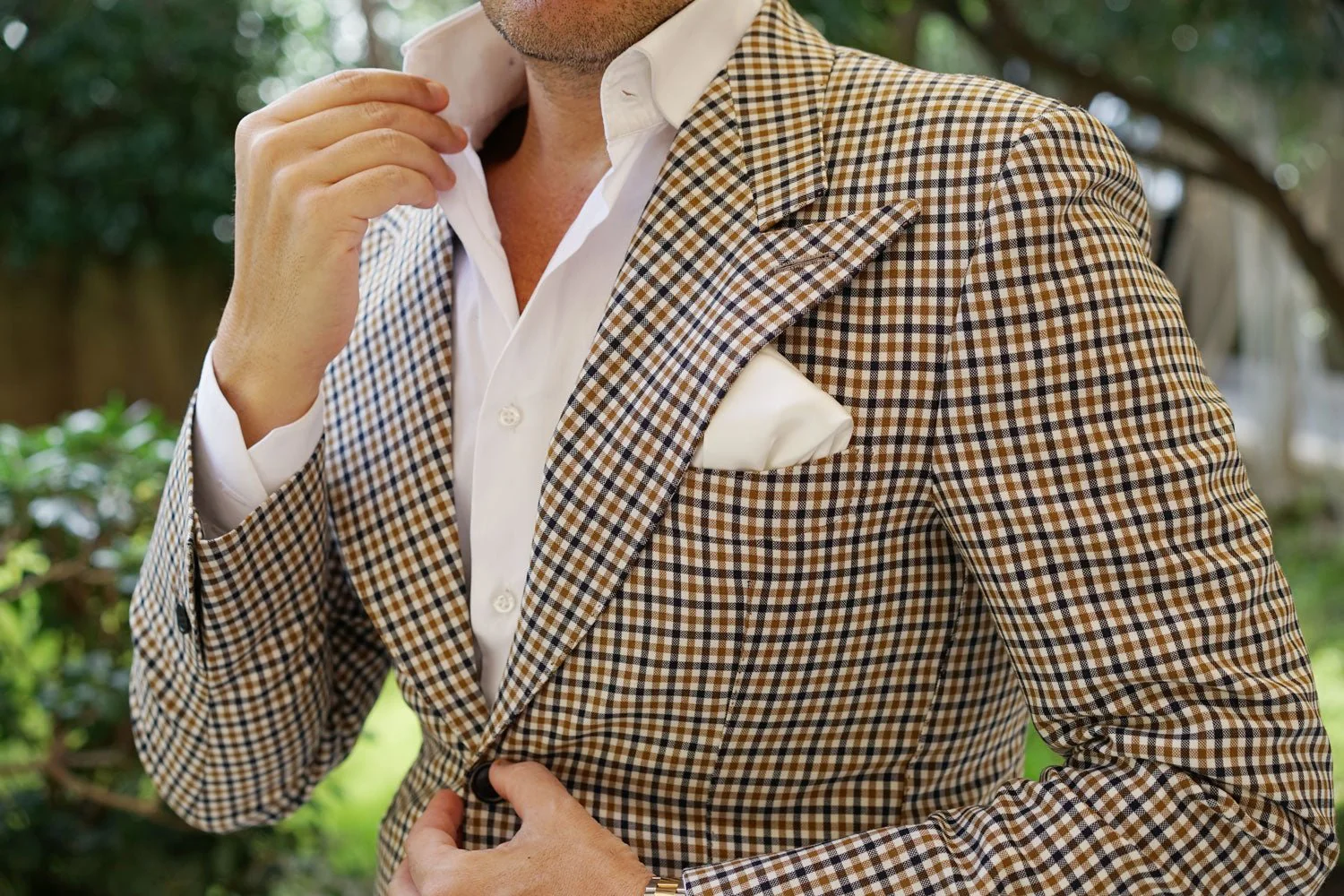 Ivory Crisp Satin Pocket Square - Image 5