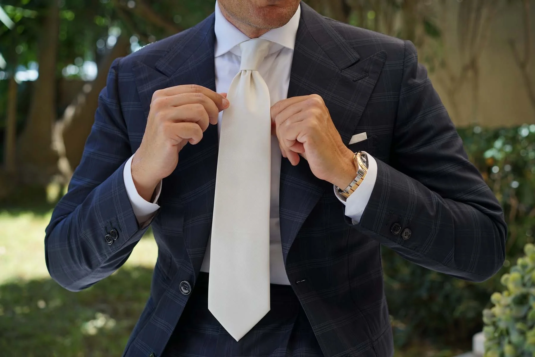 Ivory Weave Necktie - Image 4