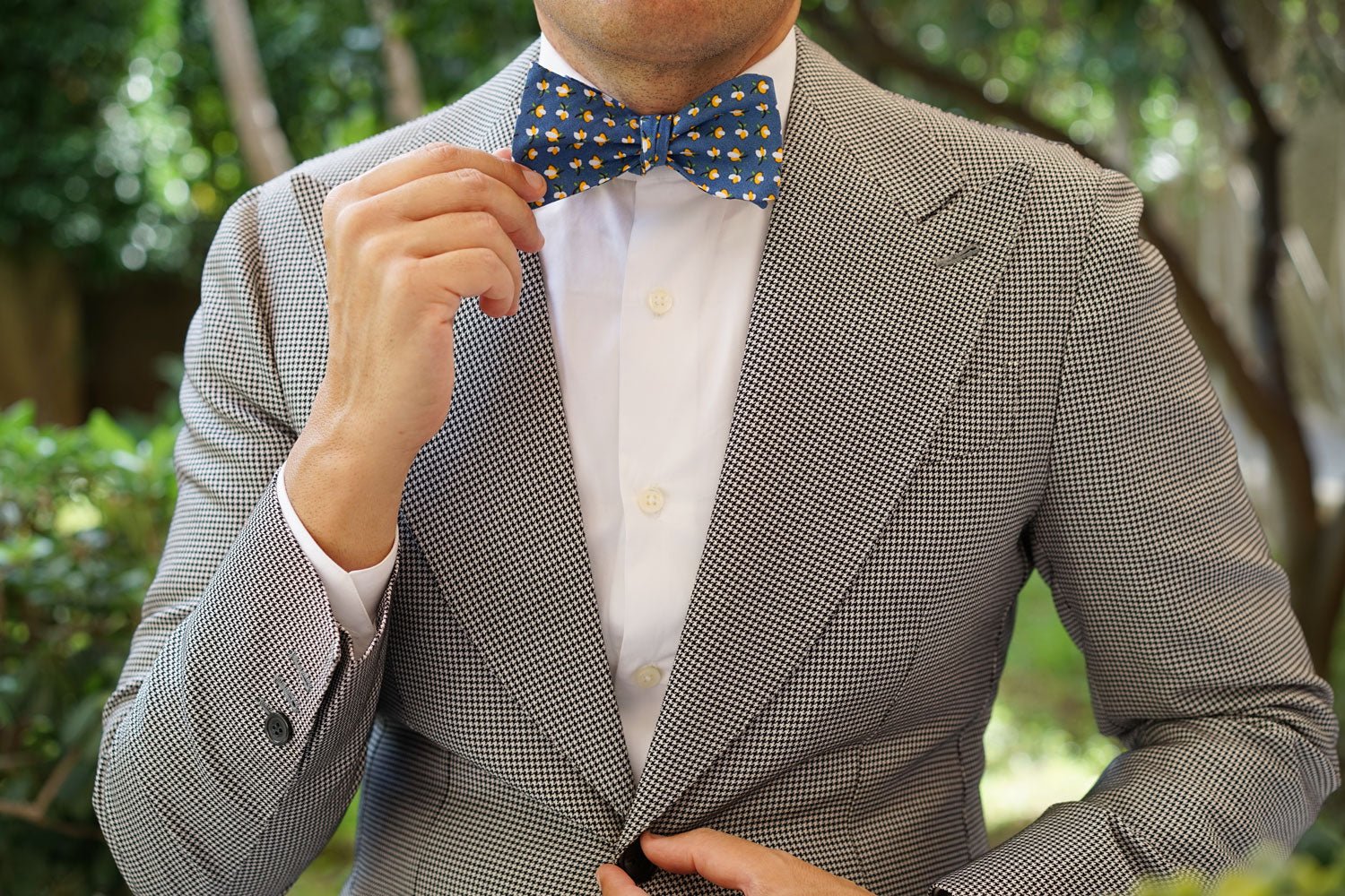 Iwaki Blue Petunia Floral Self Bow Tie - Image 6