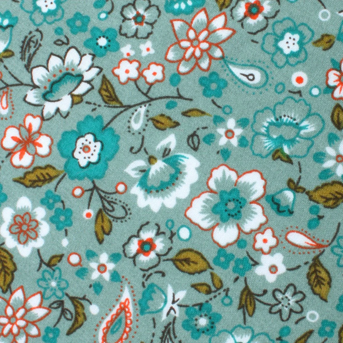 Japanese Sage Green Floral Bow Tie - Image 2