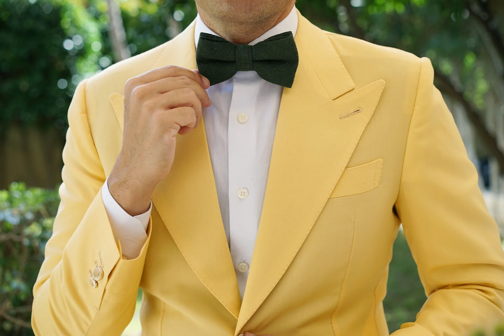 Juniper Green Linen Bow Tie - Image 6