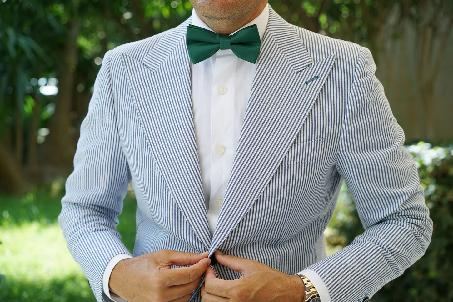 Juniper Green Satin Bow Tie - Image 3