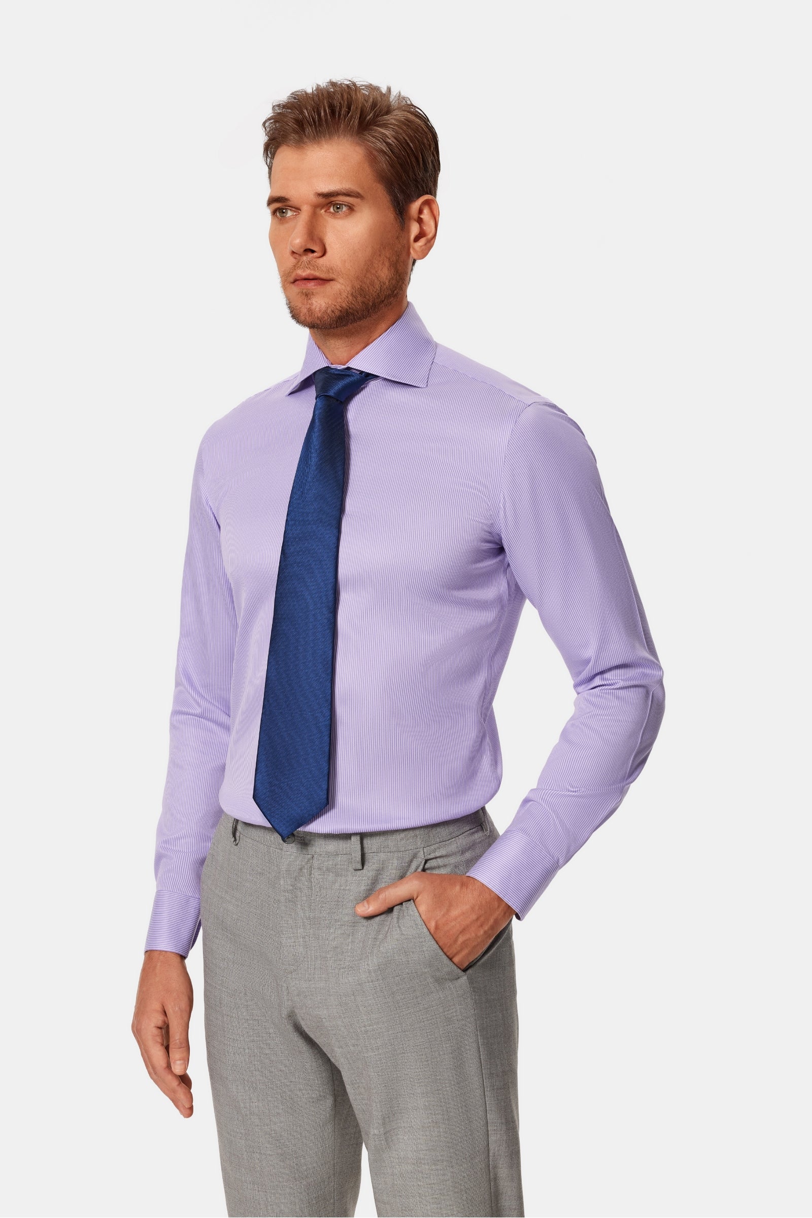 Kimball Purple Twill Non-Iron Shirt - Image 4