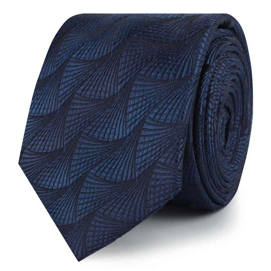 Kiso Valley Navy Blue Skinny Tie - Image 2