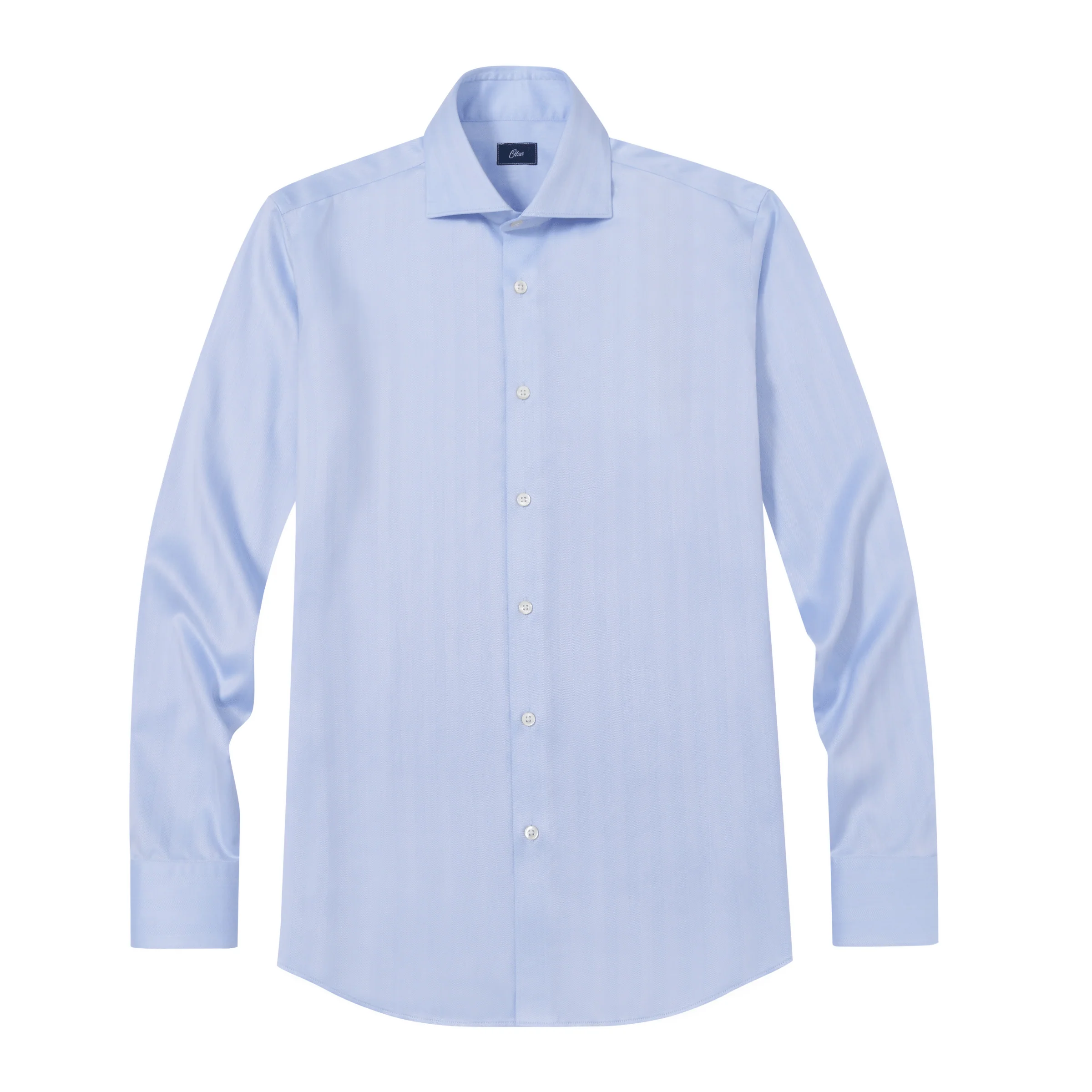 Lapaglia Blue Herringbone Lucious Non-Iron Shirt - Image 5