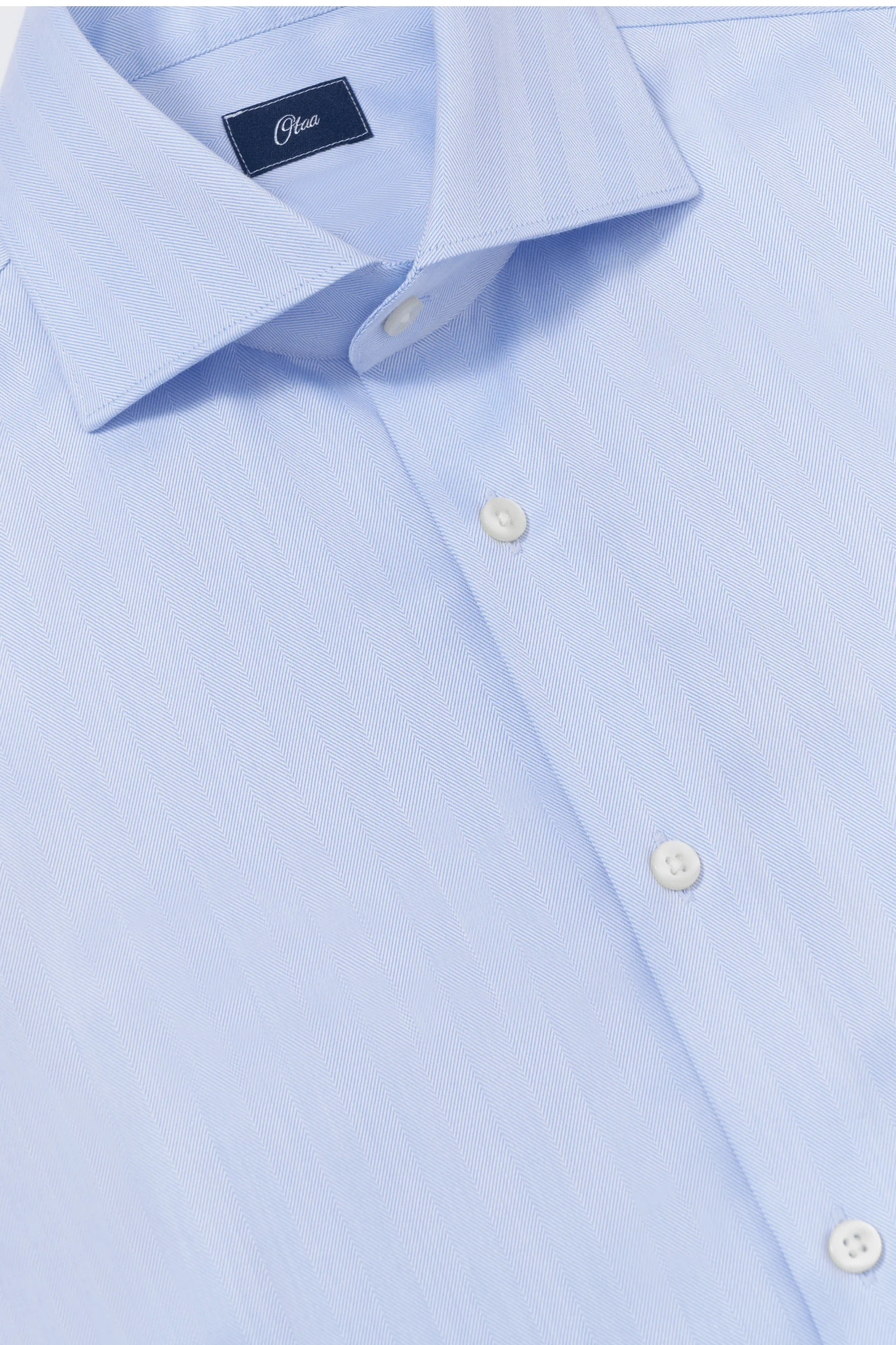Lapaglia Blue Herringbone Lucious Non-Iron Shirt - Image 6