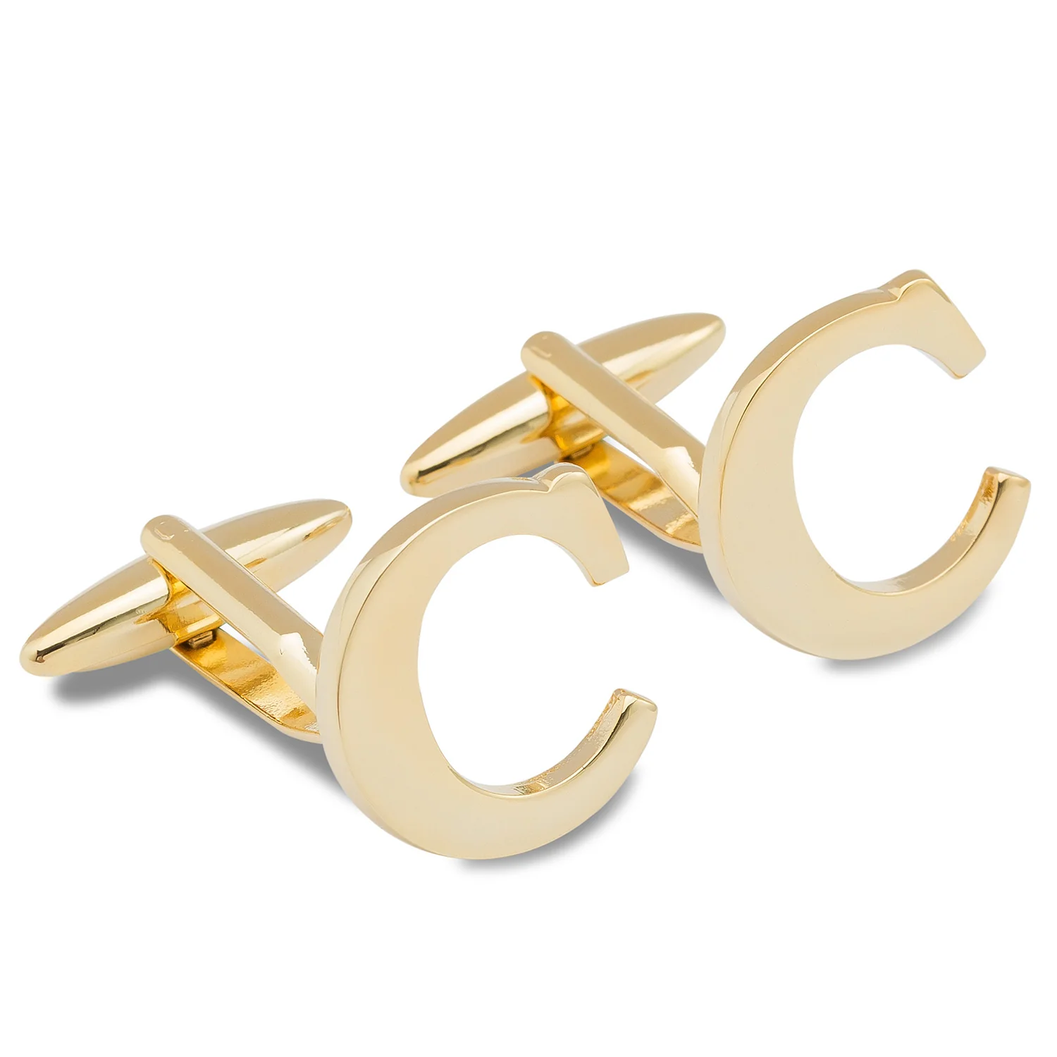Letter C Gold Cufflinks - Image 2