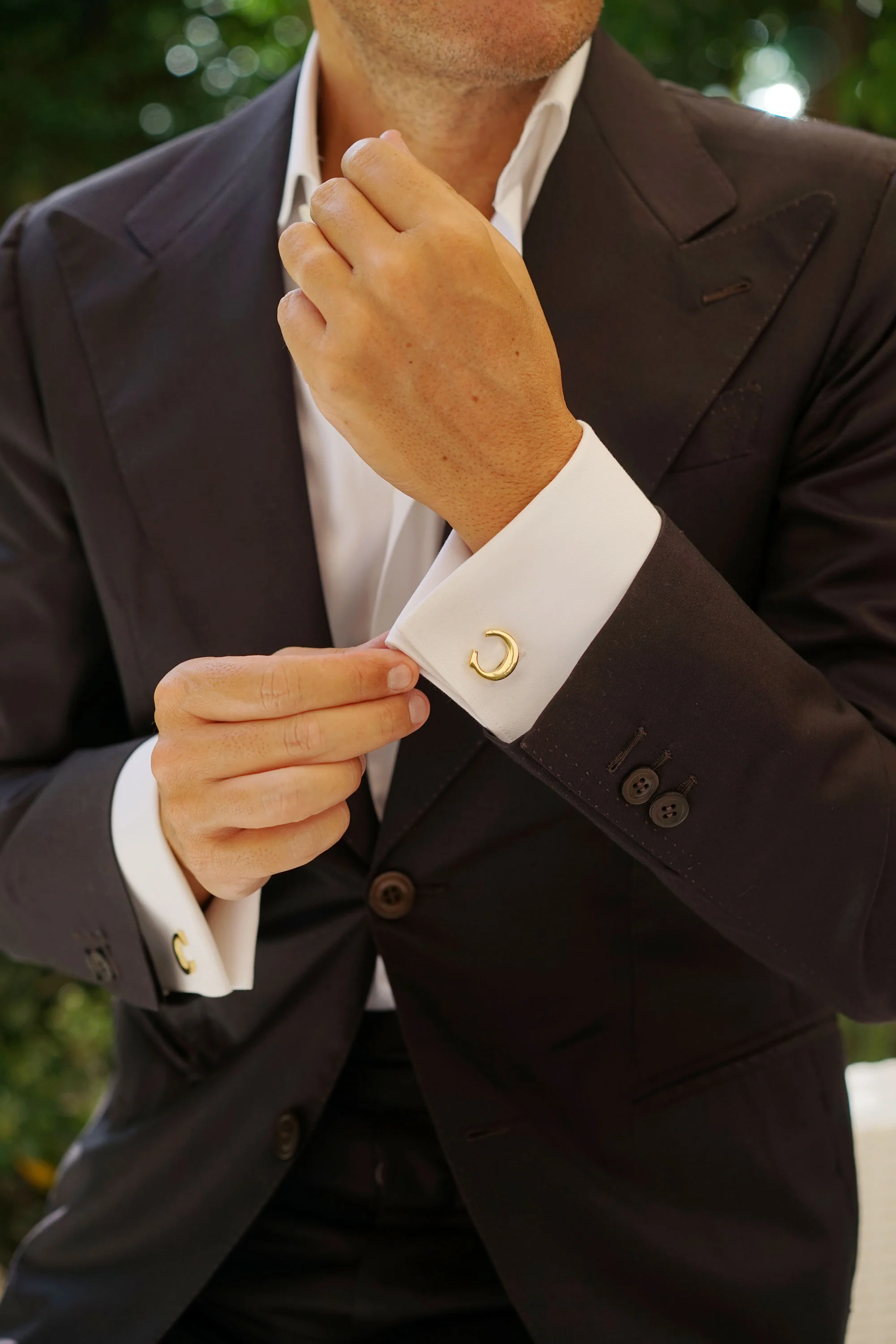 Letter C Gold Cufflinks - Image 5