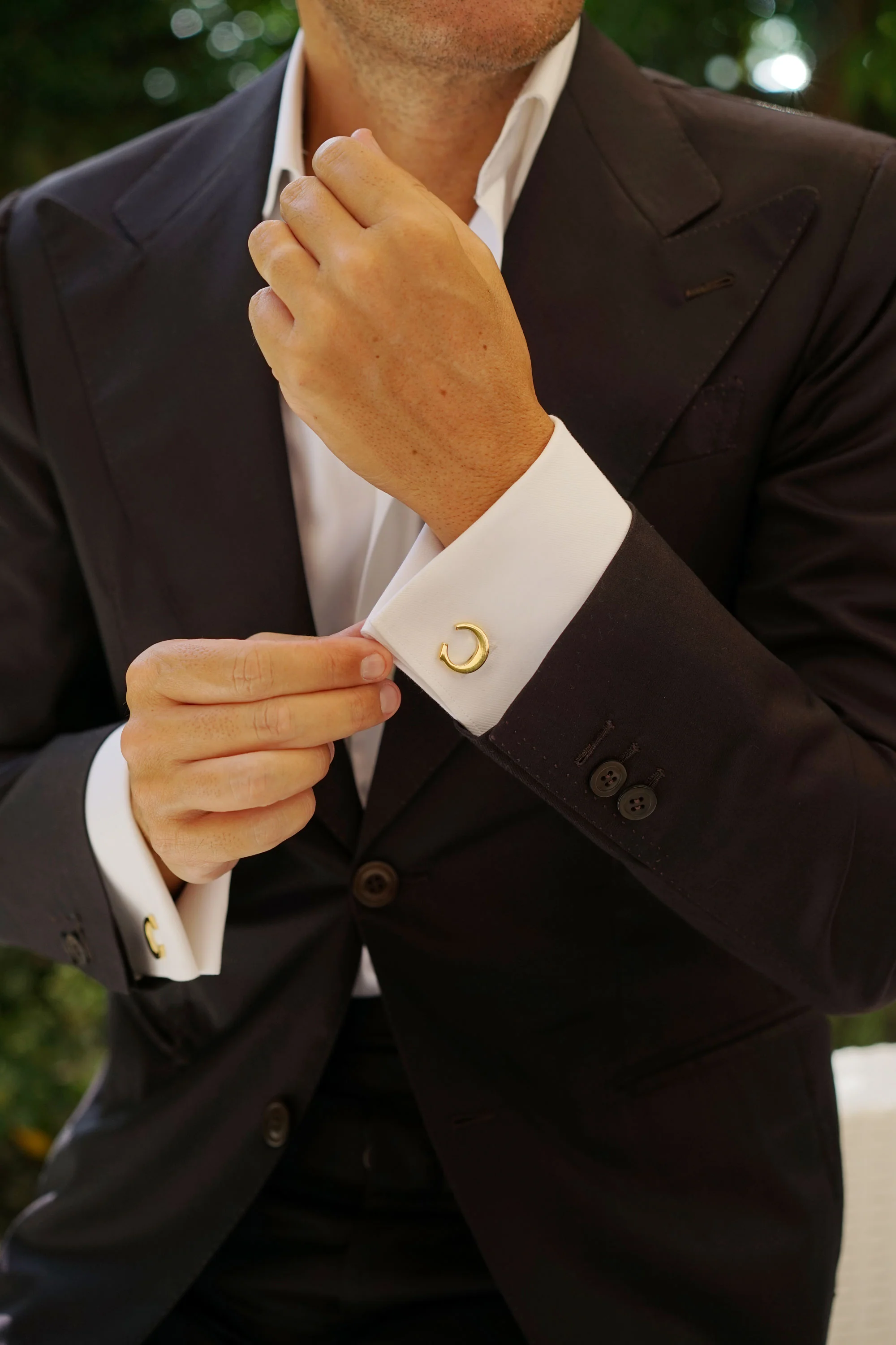 Letter C Gold Cufflinks - Image 6