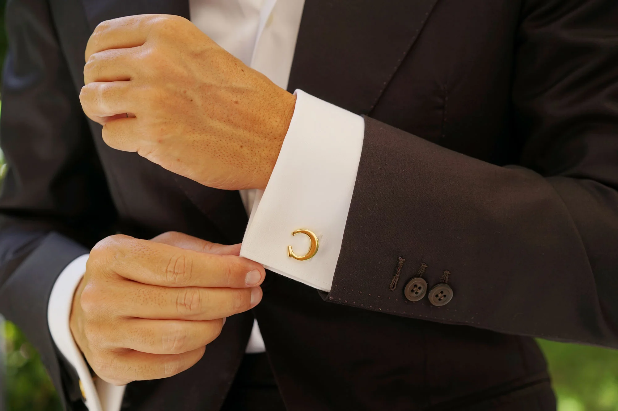 Letter C Gold Cufflinks - Image 8