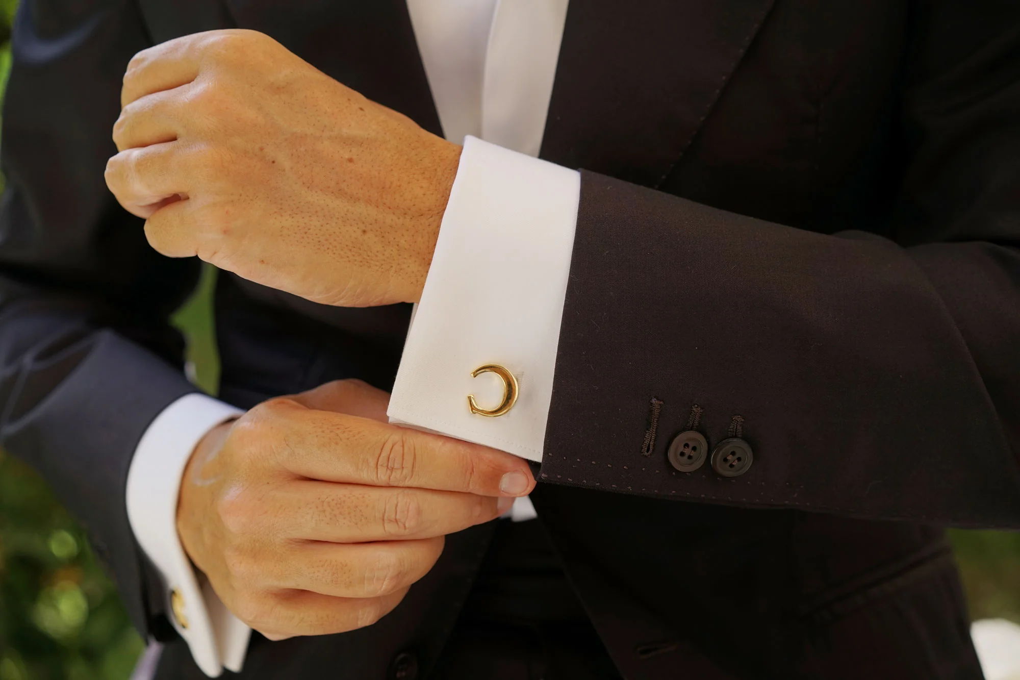Letter C Gold Cufflinks - Image 9