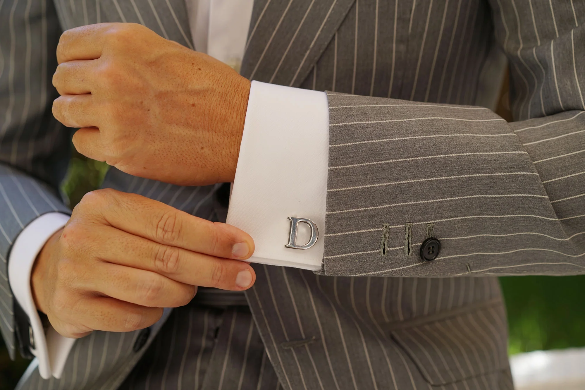 Letter D Silver Cufflinks - Image 10
