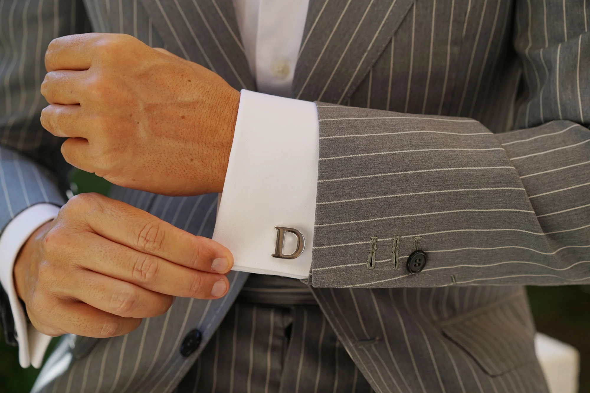 Letter D Silver Cufflinks - Image 11