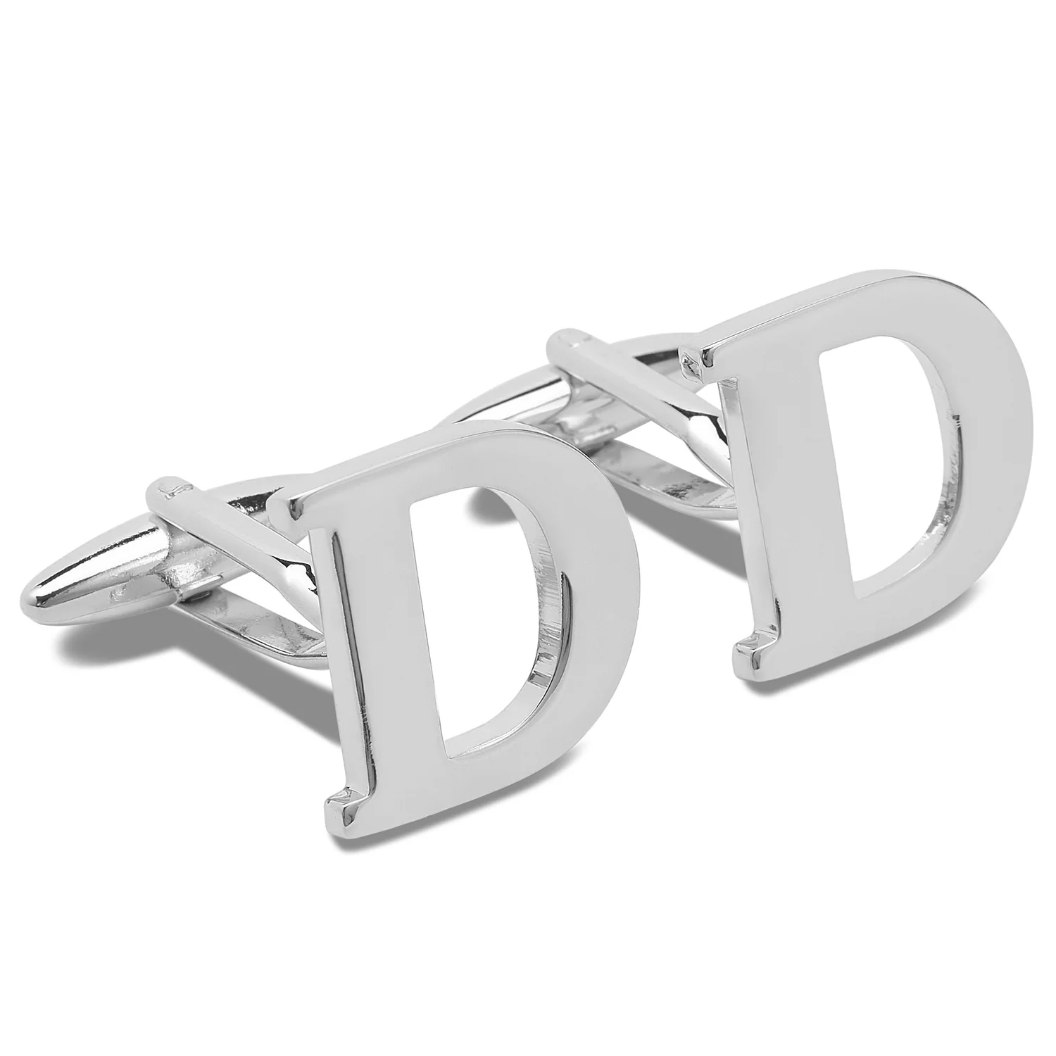 Letter D Silver Cufflinks - Image 2