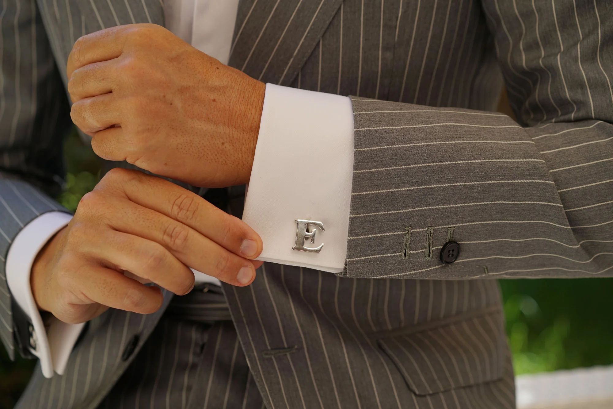 Letter E Silver Cufflinks - Image 12
