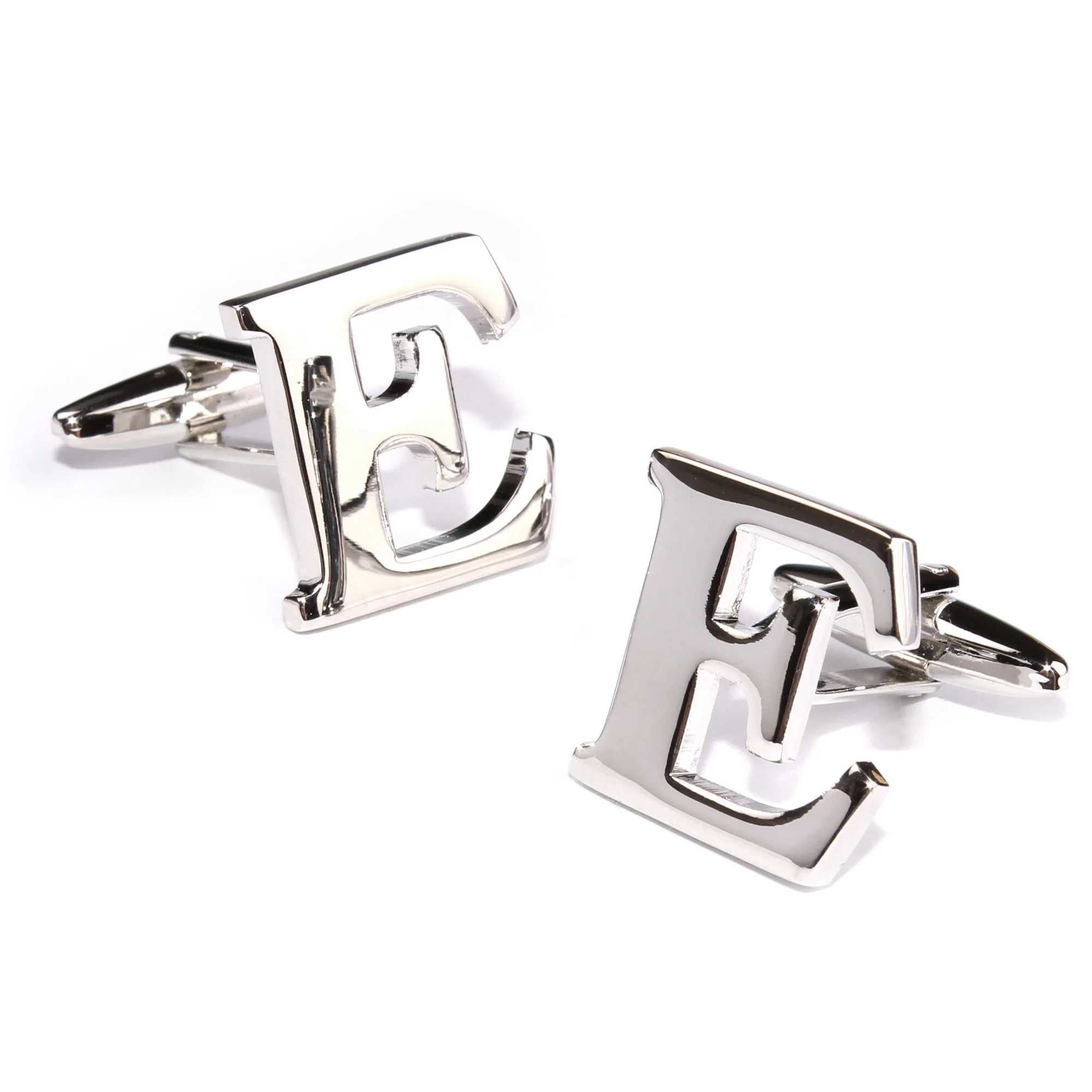 Letter E Silver Cufflinks - Image 3