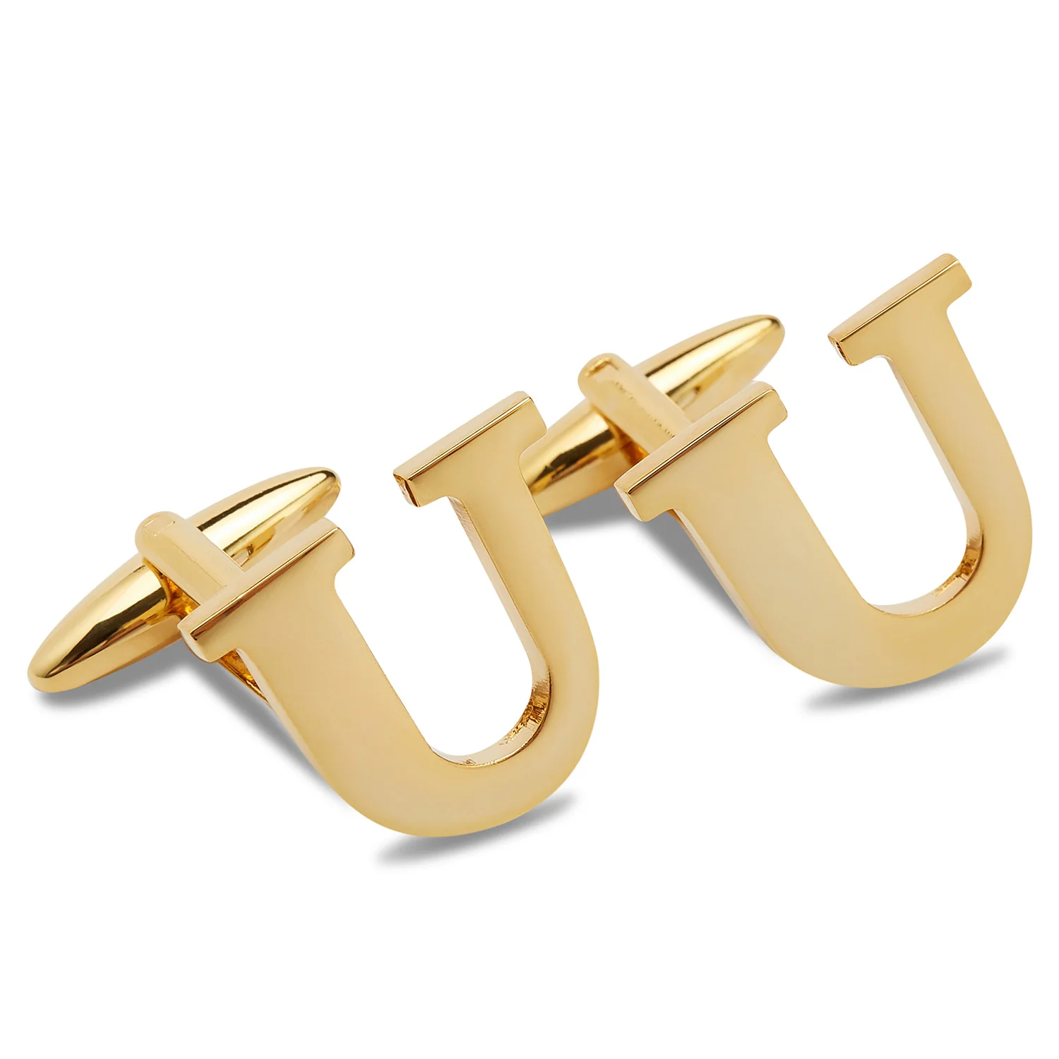 Letter U Gold Cufflinks - Image 2