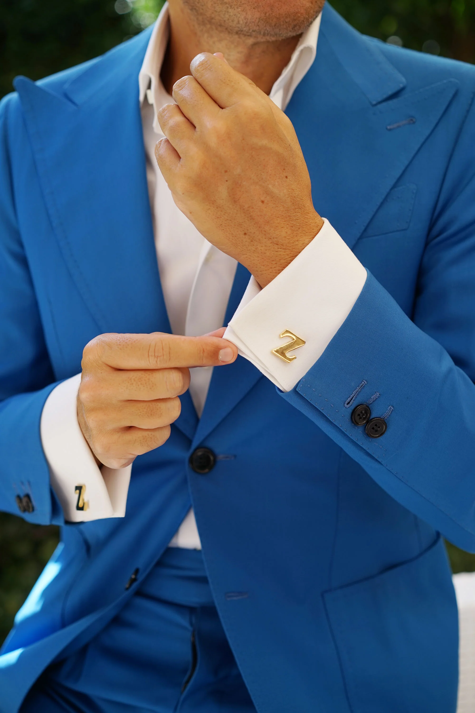 Letter Z Gold Cufflinks - Image 5