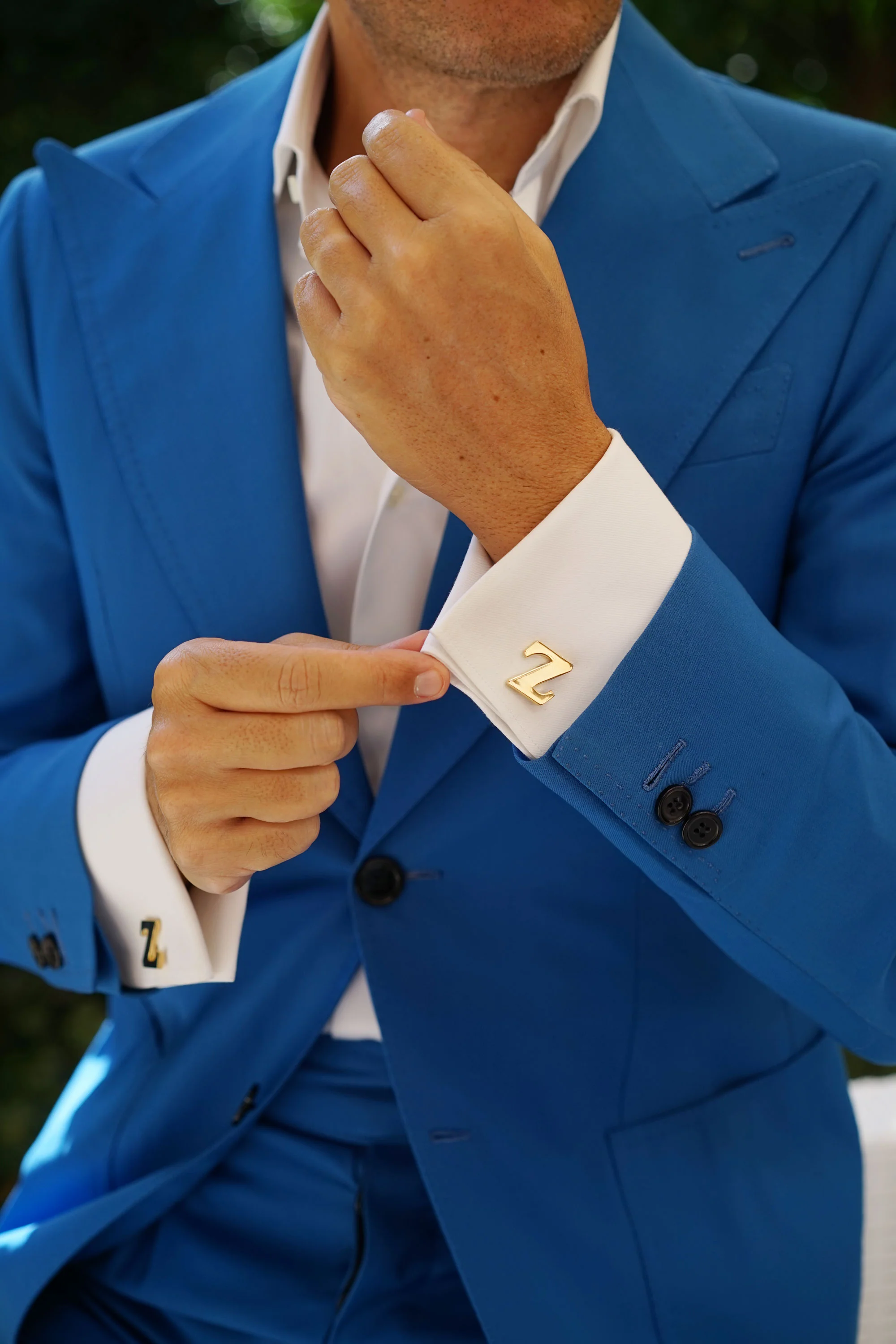 Letter Z Gold Cufflinks - Image 6