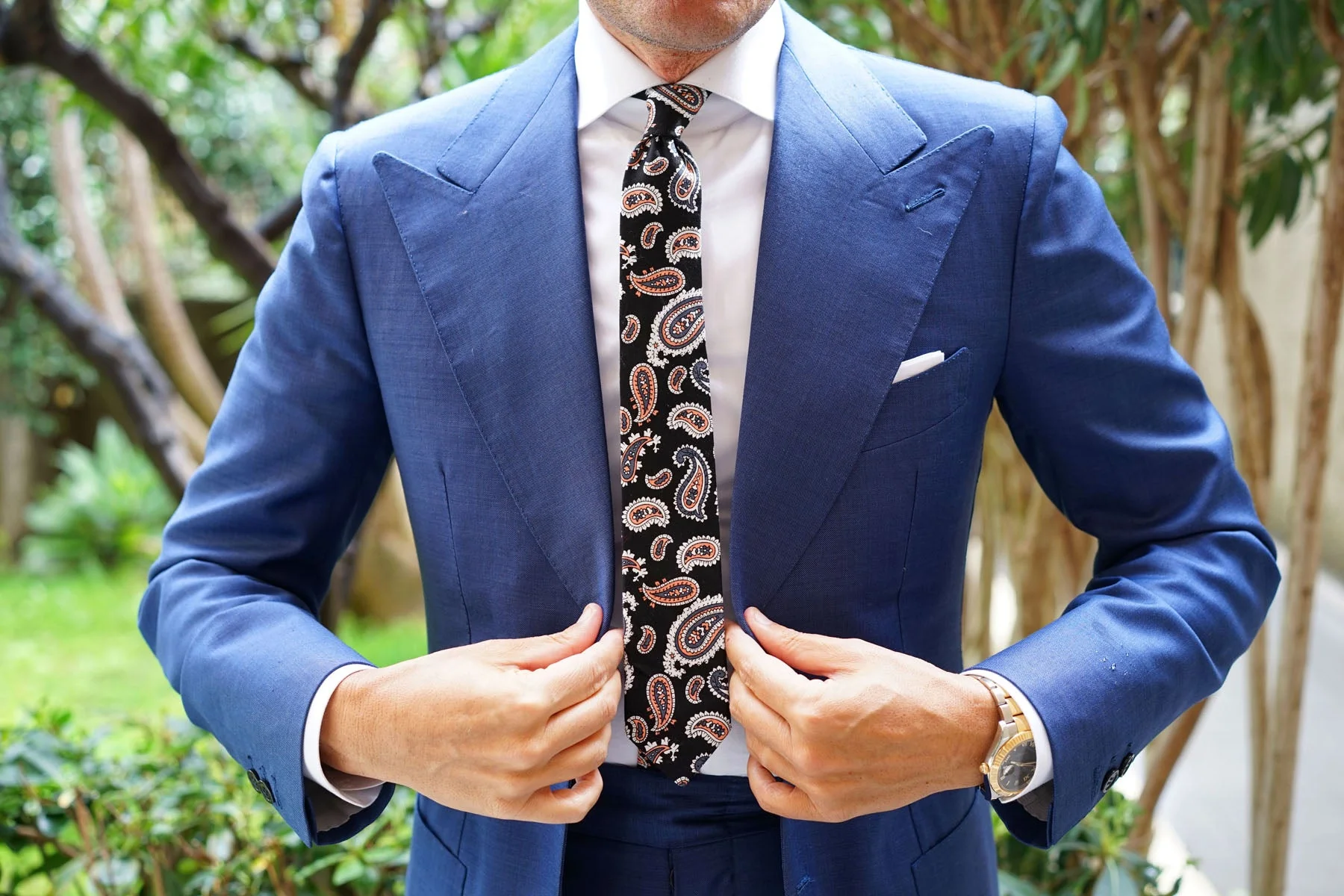 Levanzo Coral Paisley Skinny Tie - Image 4