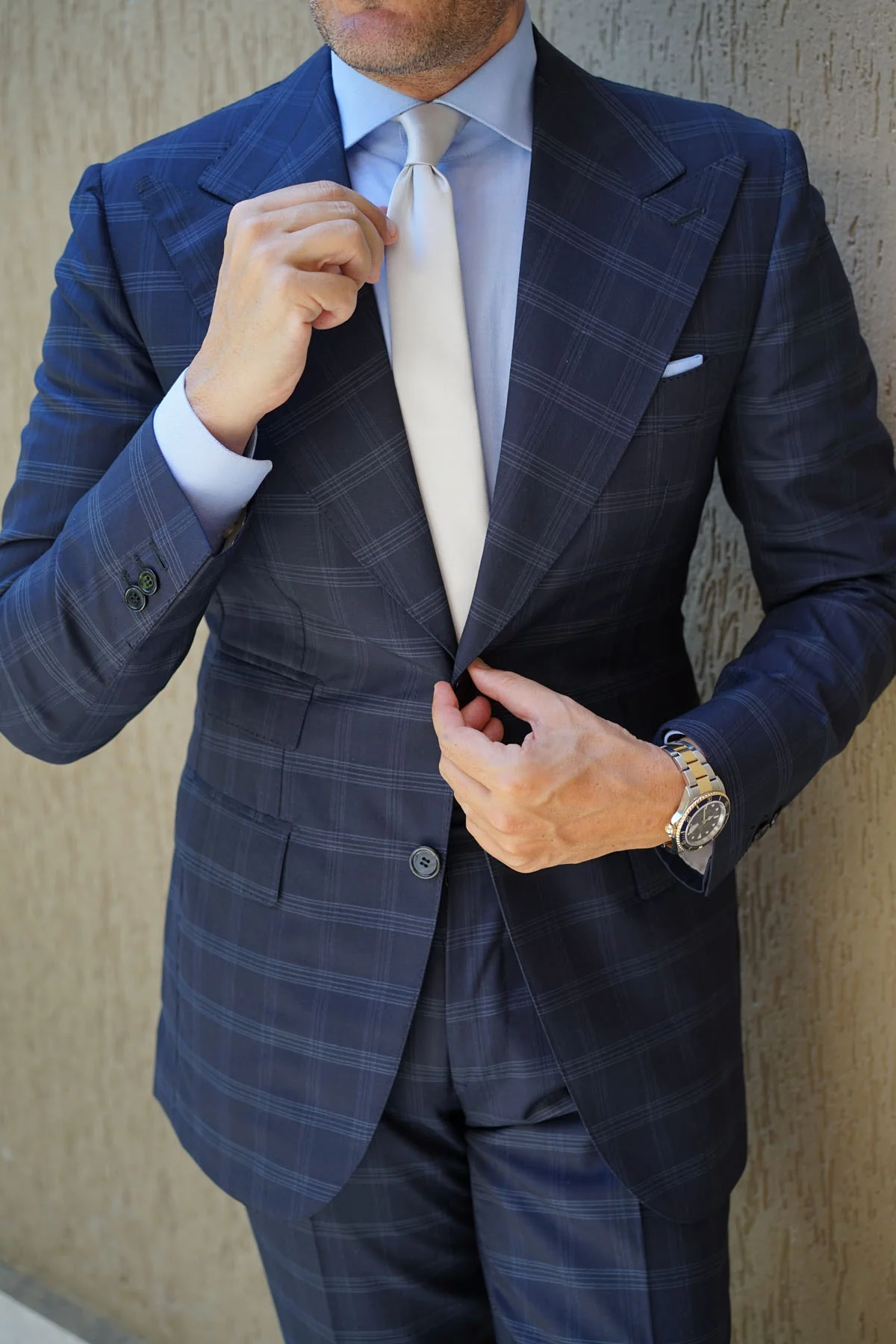 Light Grey Satin Skinny Tie - Image 9
